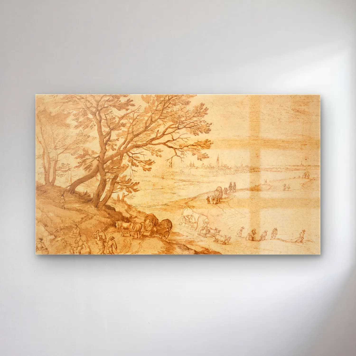 Jan Brueghel The Elder – Landschaft mit Blick auf Antwerpen cam tablo — Jan Brueghel The Elder – Landschaft mit Blick auf Antwerpen — vintage kırda nehir
