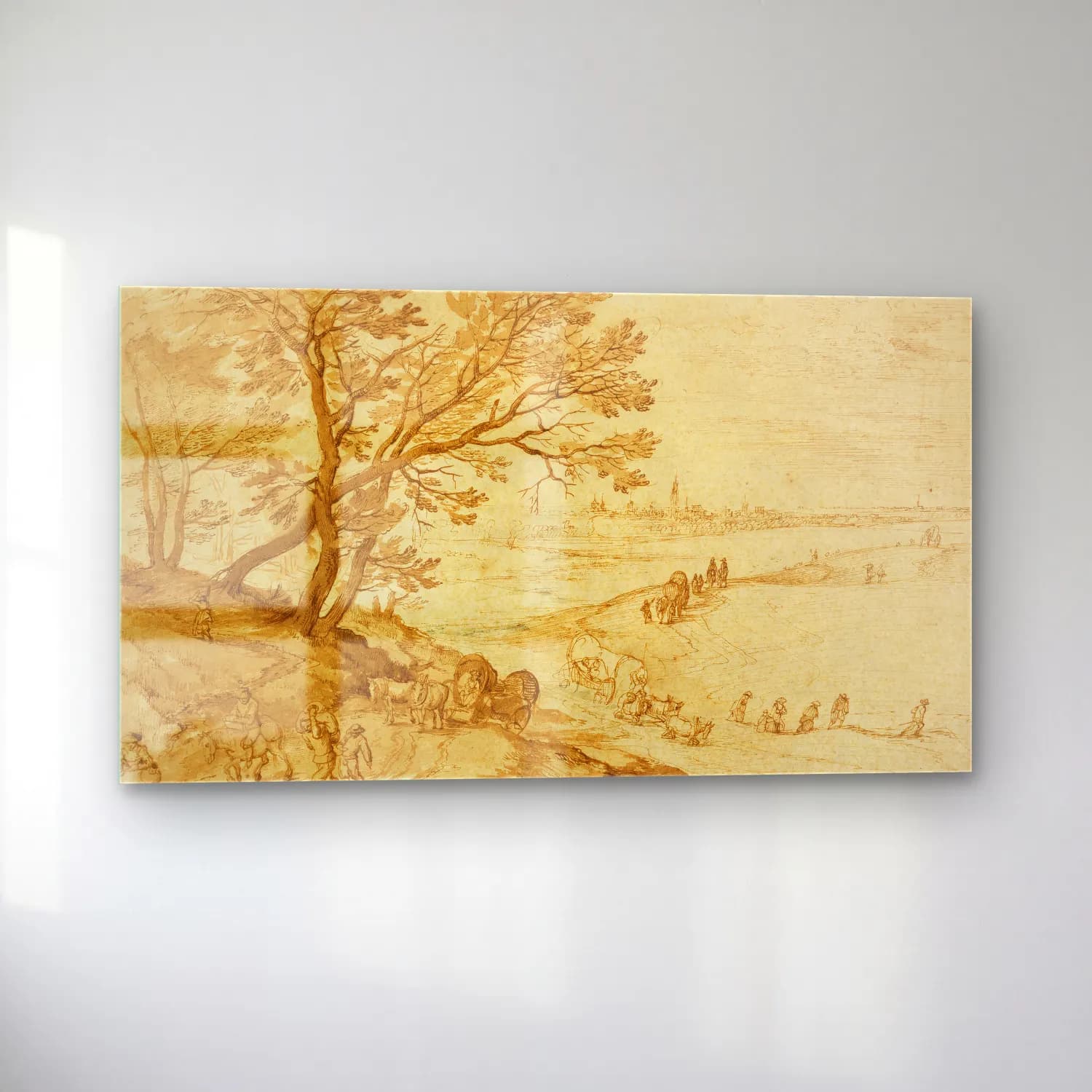Jan Brueghel The Elder – Landschaft mit Blick auf Antwerpen cam tablo — sol açıdan görünüm