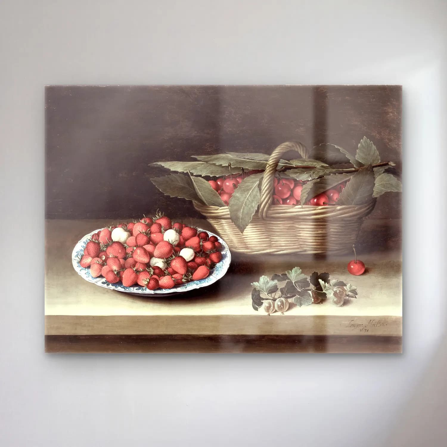 Botanik İllüstrasyon Çilekler No. 24 cam tablo — Botanik İllüstrasyon Çilekler No. 24 — botanik i̇llüstrasyon çilekler