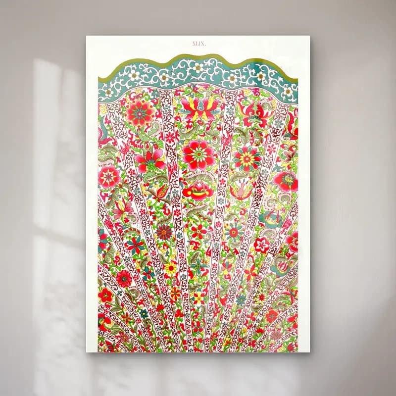 Maksimalist Çiçek Deseni No. 102 cam tablo — Maksimalist Çiçek Deseni No. 102 — maksimalist çiçek deseni
