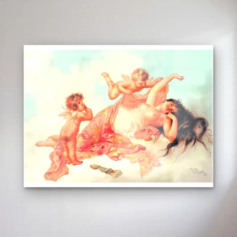 Pastel Mitolojik Sahne No. 9 cam tablo — Pastel Mitolojik Sahne No. 9 — pastel mitolojik sahne