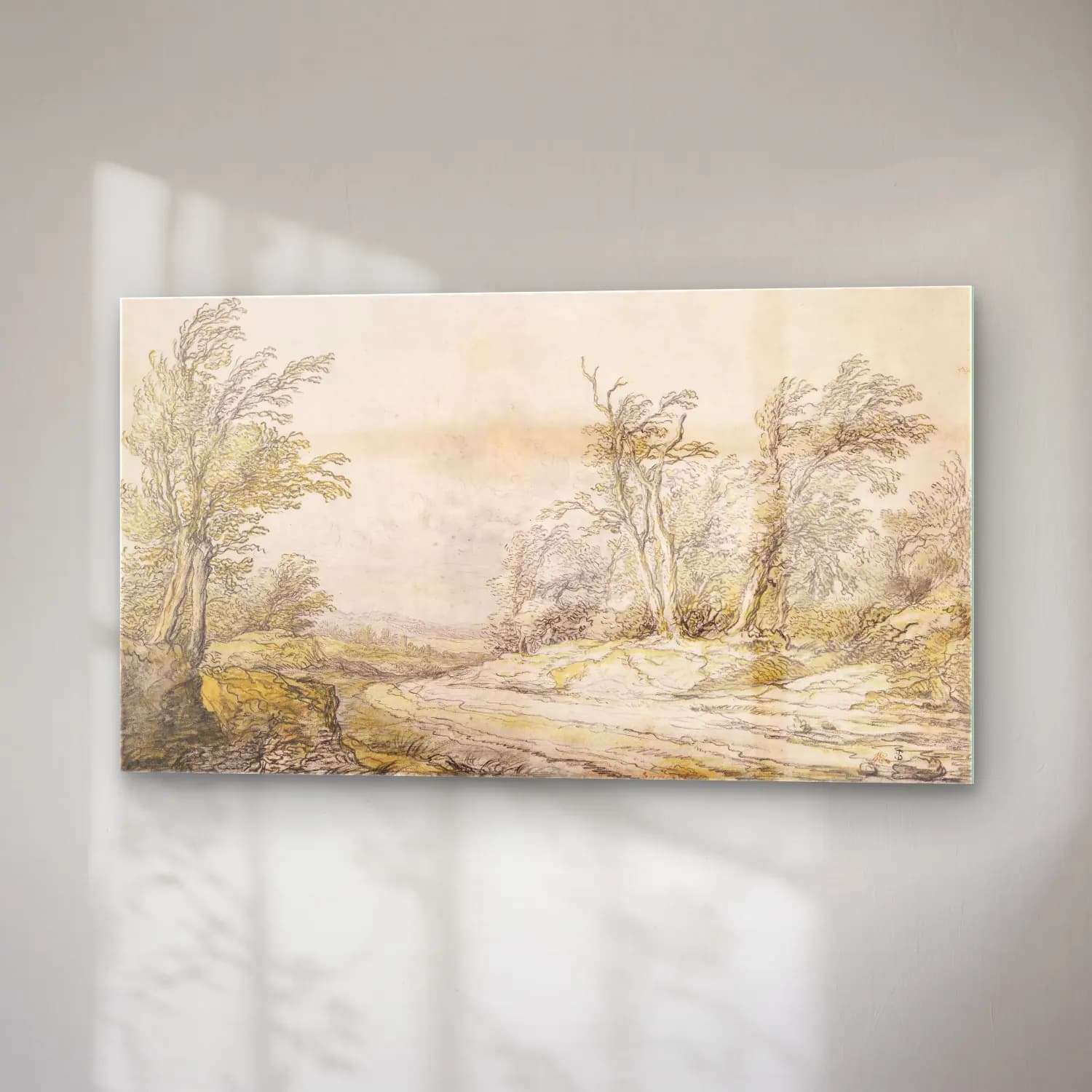 Aelbert Cuyp – A Road on the Dunes cam tablo — sağ açıdan görünüm