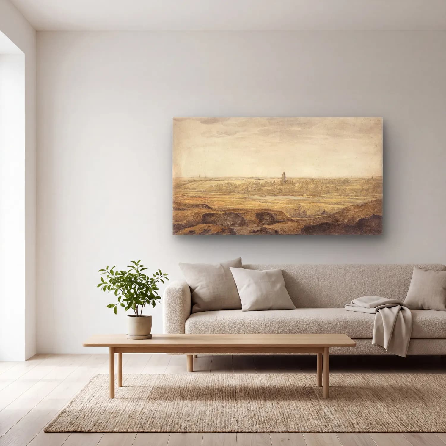 Aelbert Cuyp – Landscape cam tablo — açık renk salonda