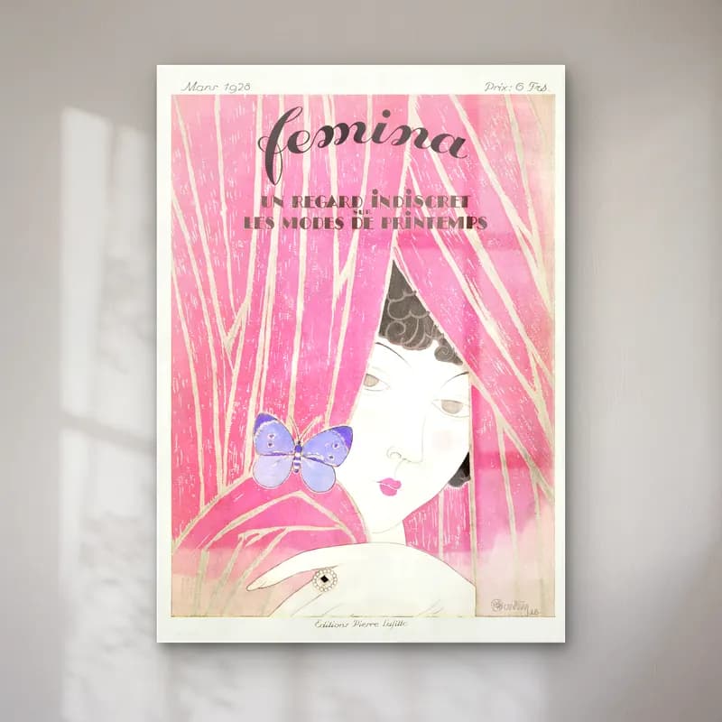 Vintage Poster Elbiseli Kadın No. 59 cam tablo — Vintage Poster Elbiseli Kadın No. 59 — vintage poster elbiseli kadın