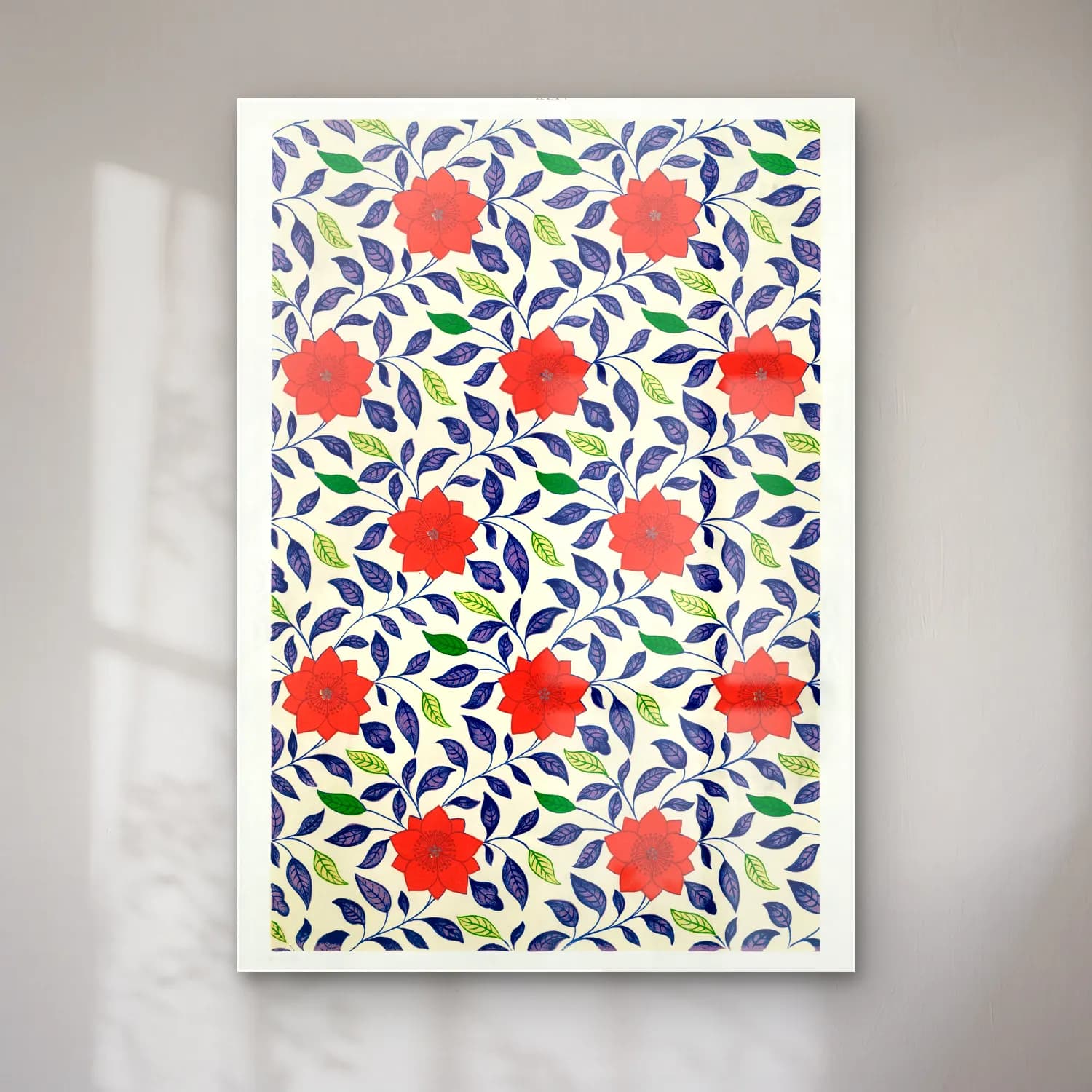 Retro Çiçek Deseni No. 211 cam tablo — Retro Çiçek Deseni No. 211 — retro çiçek deseni
