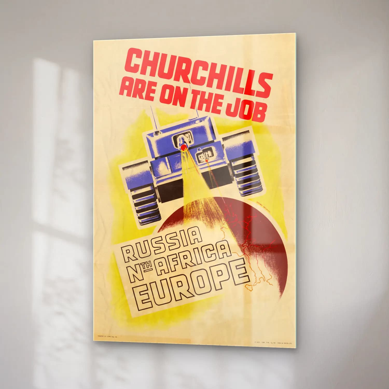 Vintage Poster Astronot – Turuncu Tonlar cam tablo — sağ açıdan görünüm