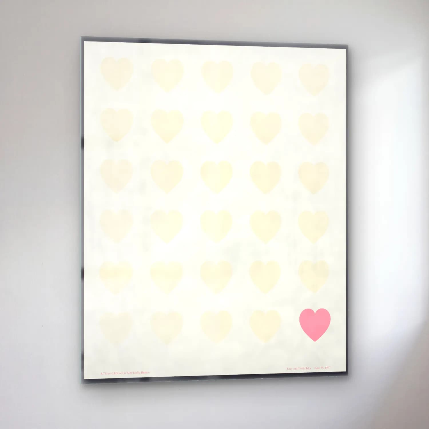 Pastel Dama Deseni No. 19 cam tablo — sol açıdan görünüm