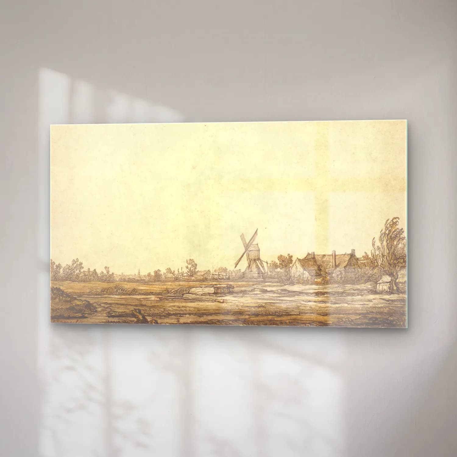 Aelbert Cuyp – Landskab med en mølle cam tablo — sağ açıdan görünüm