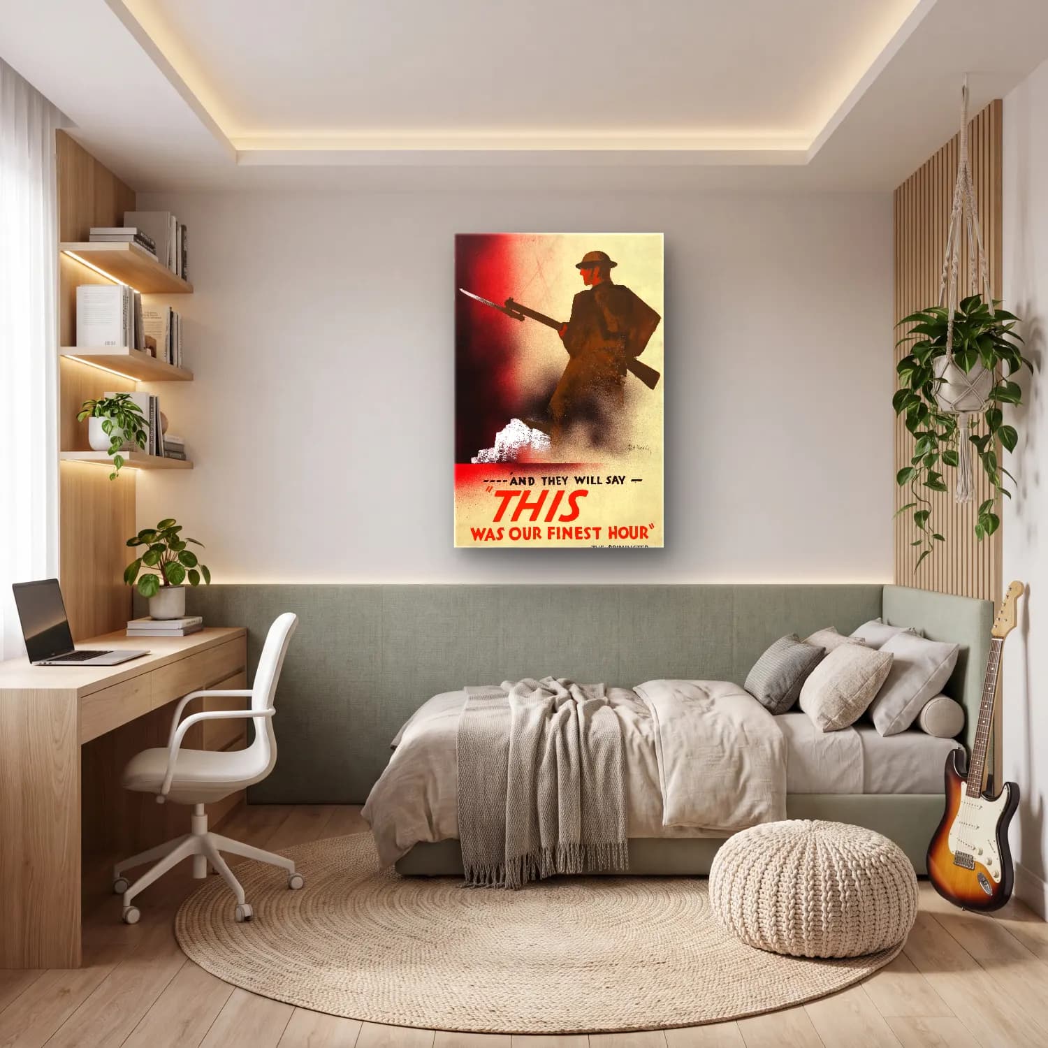 Vintage Poster Şövalye No. 16 cam tablo — genç odasında