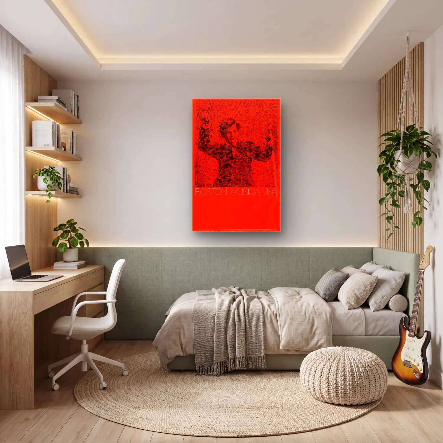 Vintage Poster Erkek Portresi No. 32 cam tablo — genç odasında