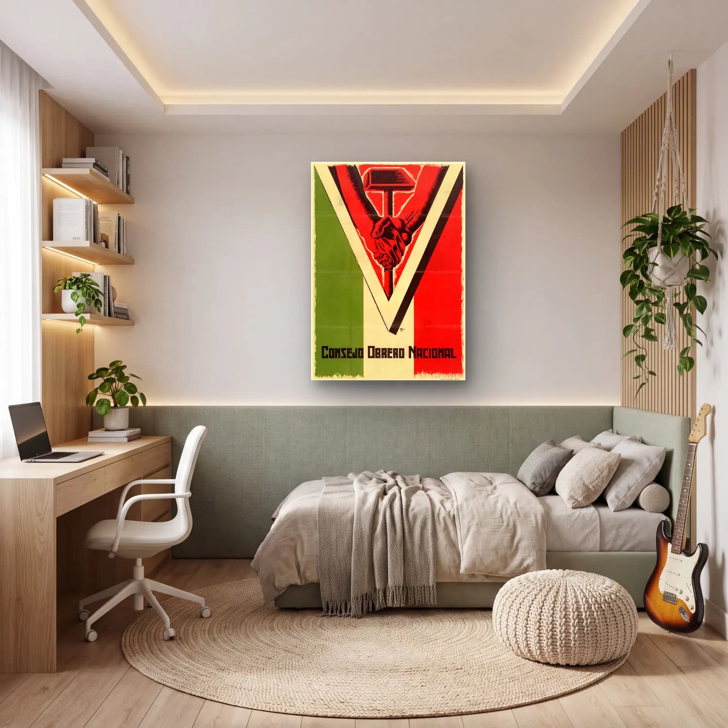 Vintage Poster Eller No. 5 cam tablo — genç odasında