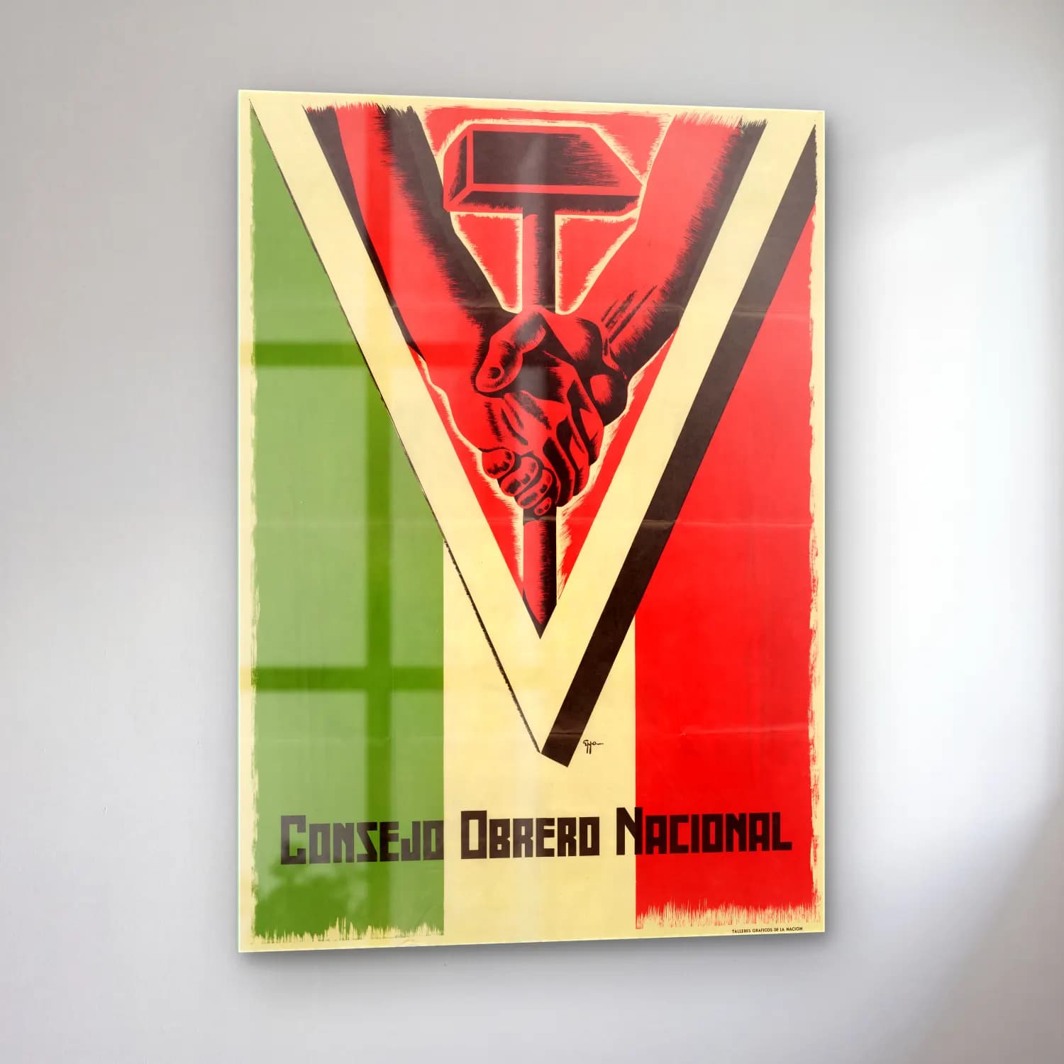 Vintage Poster Eller No. 5 cam tablo — sol açıdan görünüm