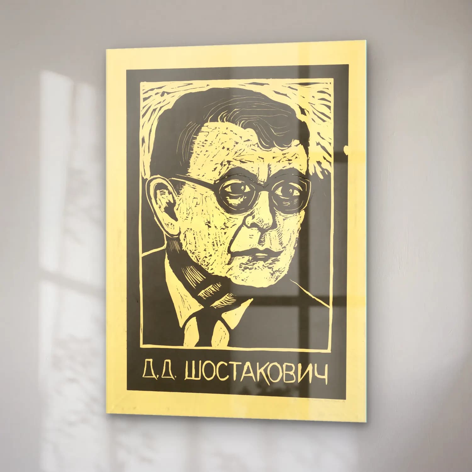 Vintage Poster Erkek Portresi No. 33 cam tablo — sağ açıdan görünüm
