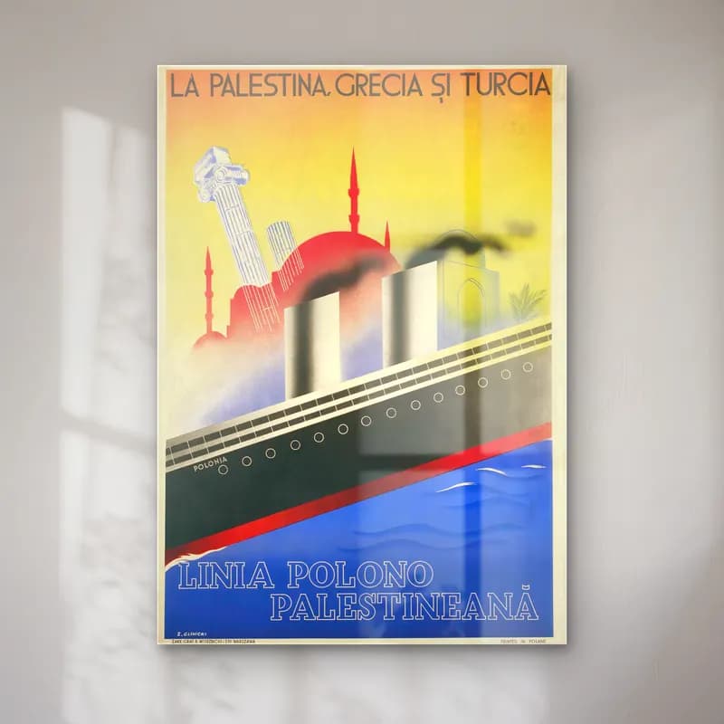 Vintage Poster İstanbul – Kırmızı Tonlar cam tablo — Vintage Poster İstanbul – Kırmızı Tonlar — vintage poster i̇stanbul
