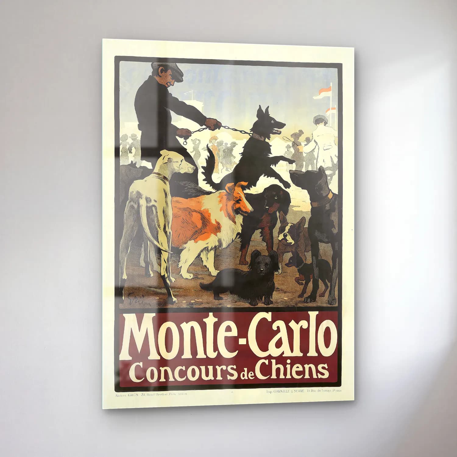 Vintage Poster Köpek No. 3 cam tablo — sol açıdan görünüm