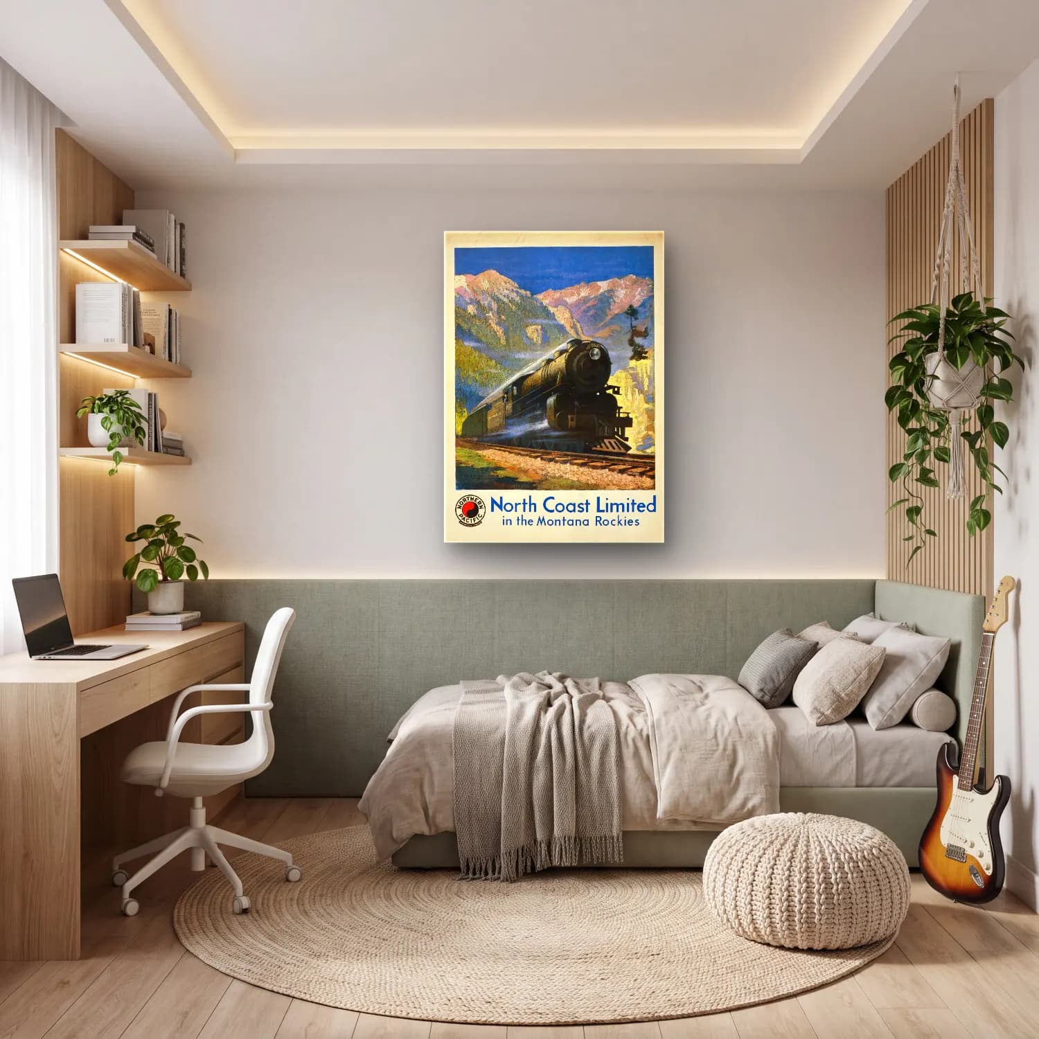 Vintage Poster Tren No. 7 cam tablo — genç odasında