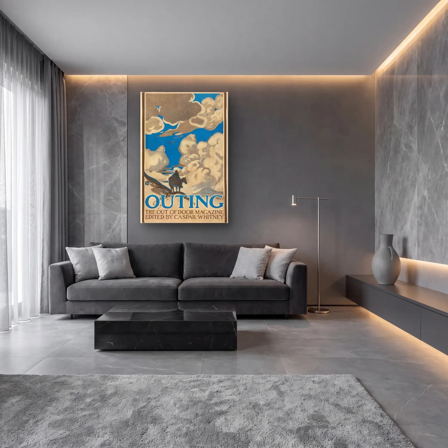 Caspar Whitney – Outing, the out of door magazine, edited cam tablo — lüks salon duvarında