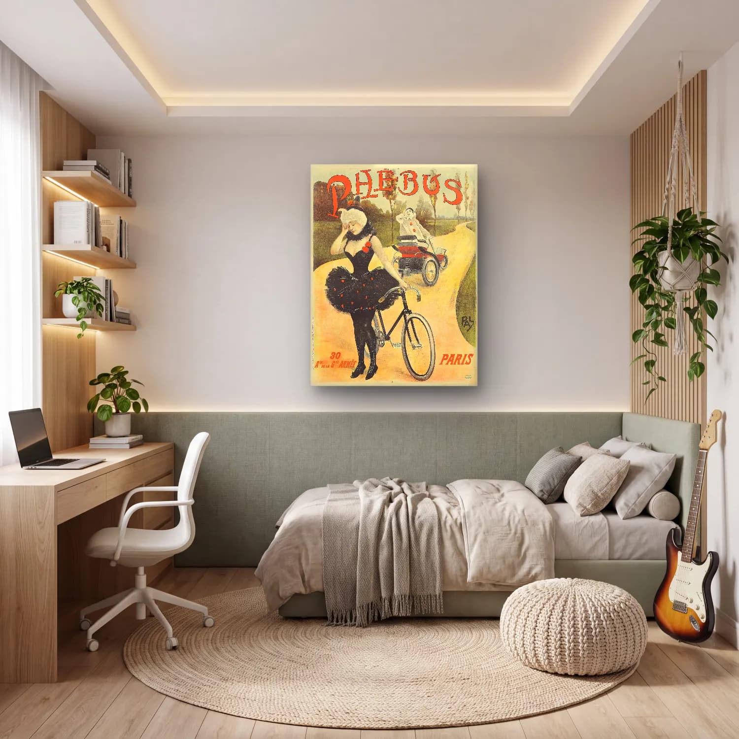 Vintage Poster Bisiklet No. 9 cam tablo — genç odasında