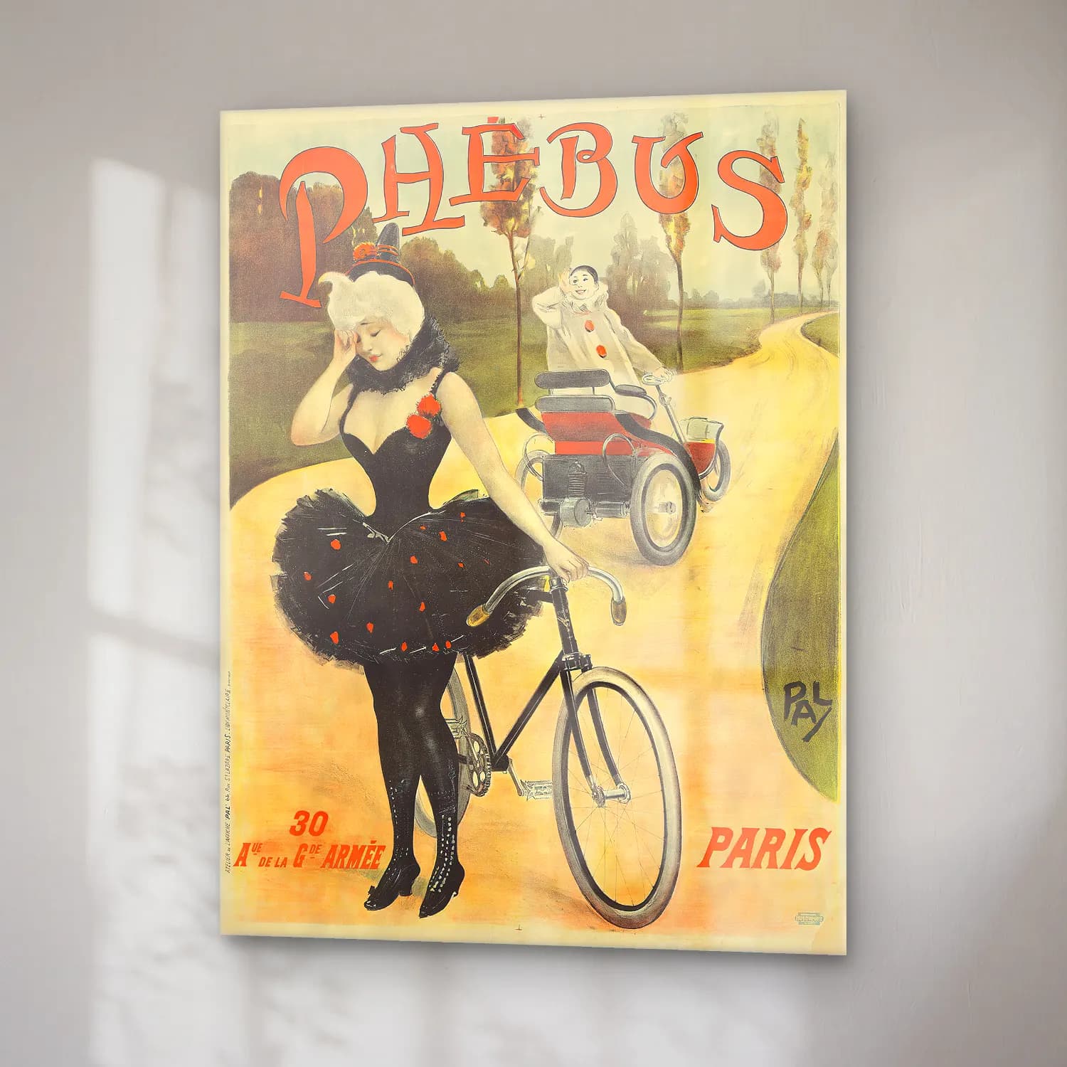 Vintage Poster Bisiklet No. 9 cam tablo — sağ açıdan görünüm