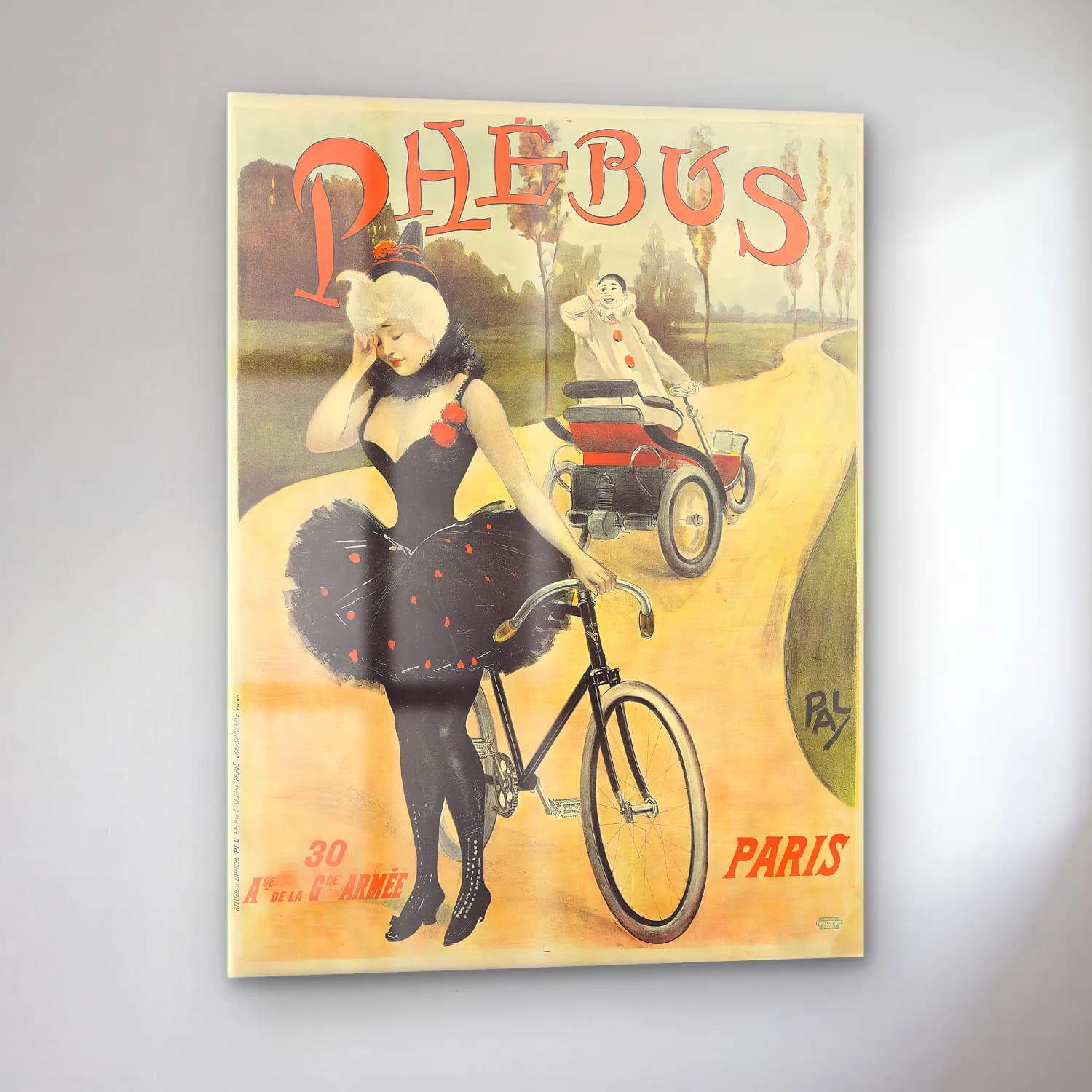 Vintage Poster Bisiklet No. 9 cam tablo — sol açıdan görünüm