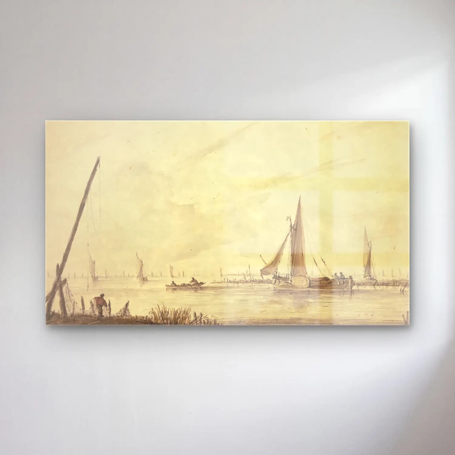Jan van de Cappelle – Marine mit vielen Schiffen cam tablo — Jan van de Cappelle – Marine mit vielen Schiffen — suluboya liman ve tekneler