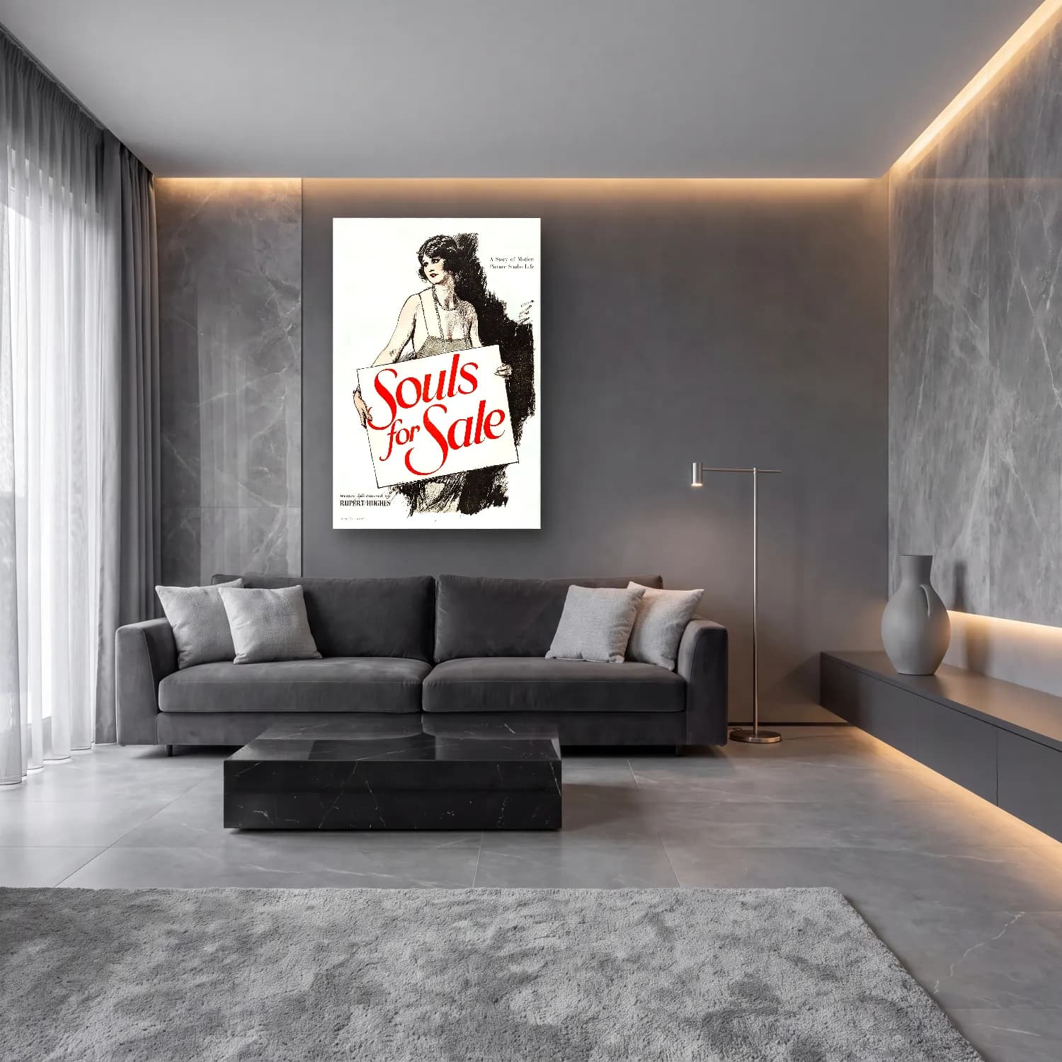 Vintage Poster Kitap Okuyan Kadın No. 25 cam tablo — lüks salon duvarında