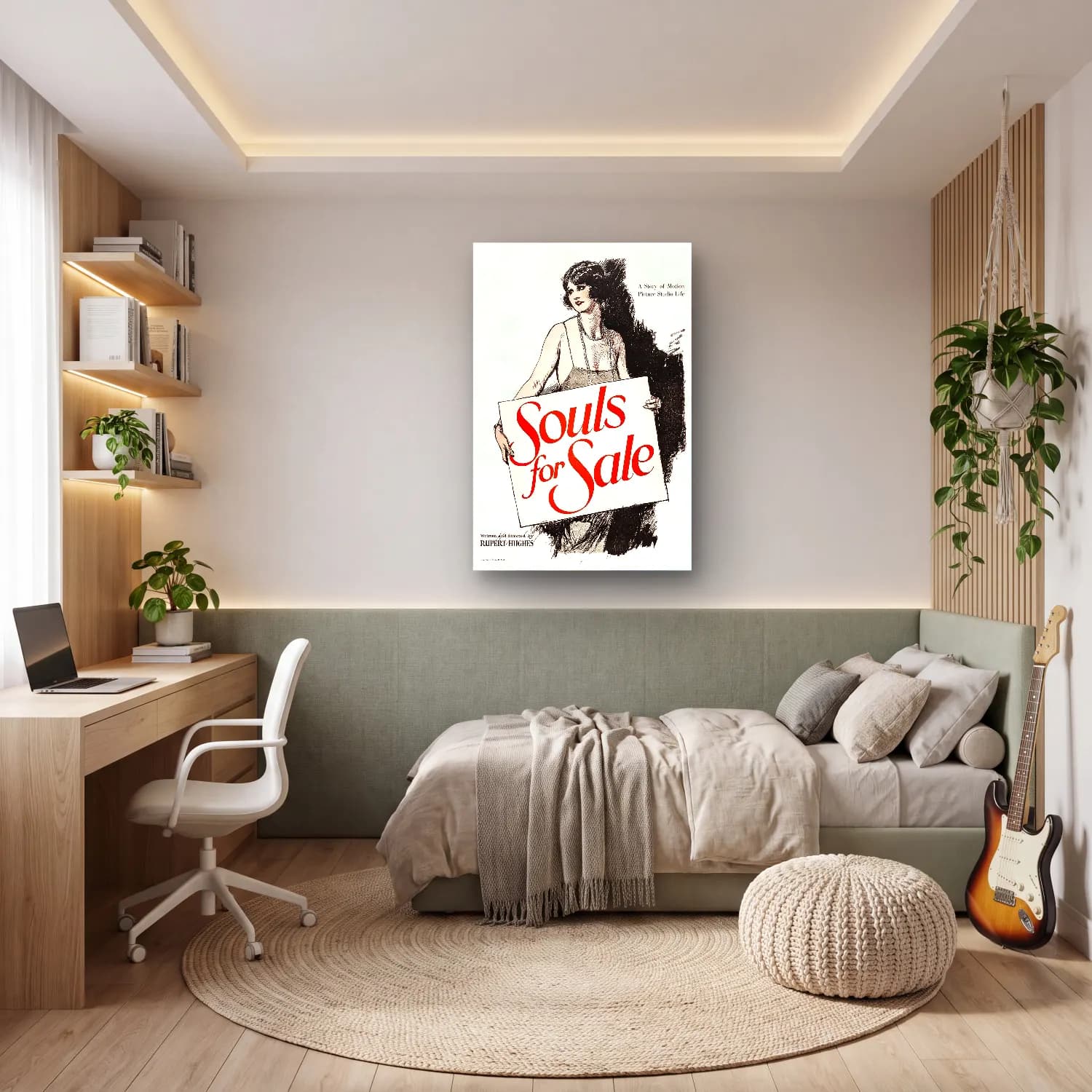 Vintage Poster Kitap Okuyan Kadın No. 25 cam tablo — genç odasında