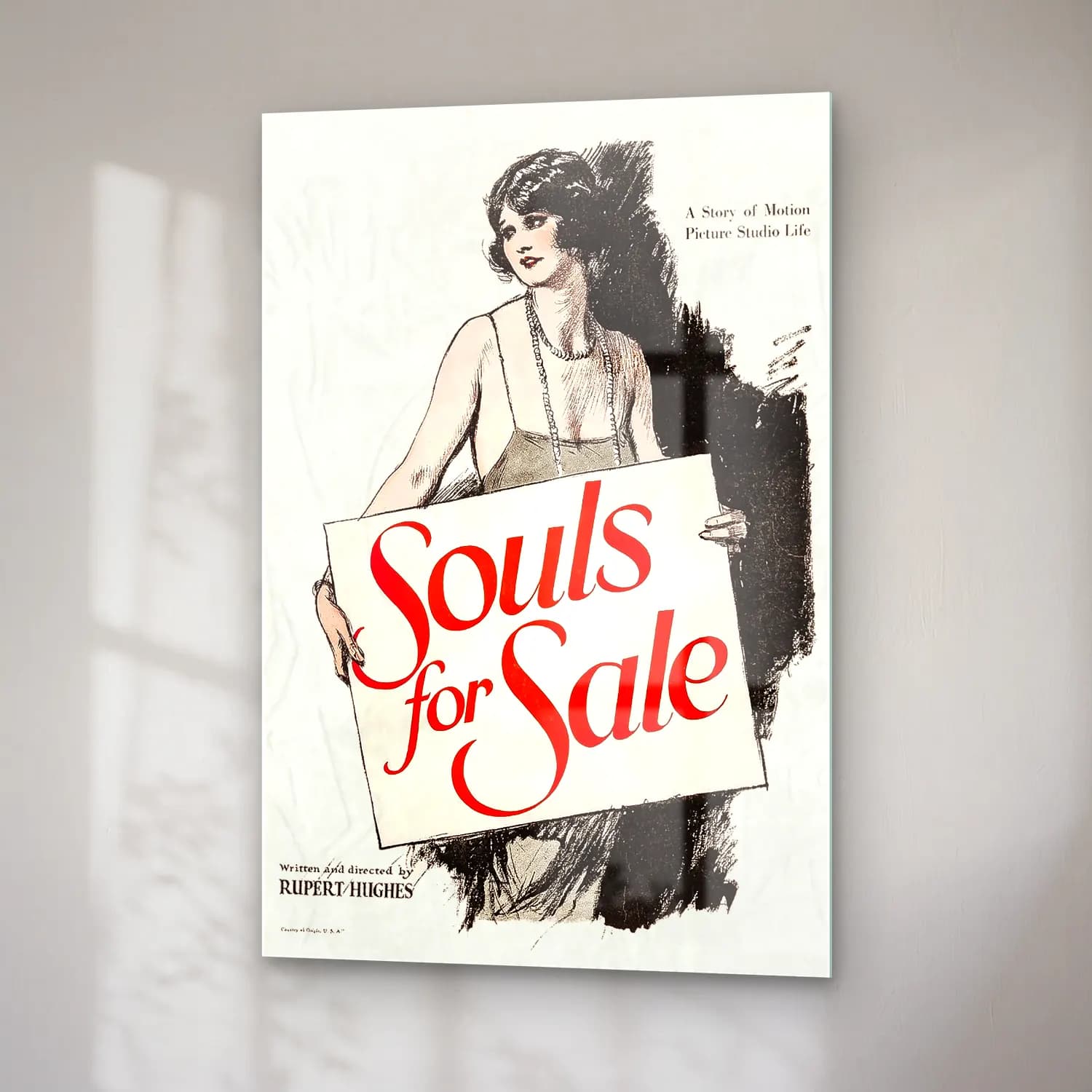 Vintage Poster Kitap Okuyan Kadın No. 25 cam tablo — sağ açıdan görünüm