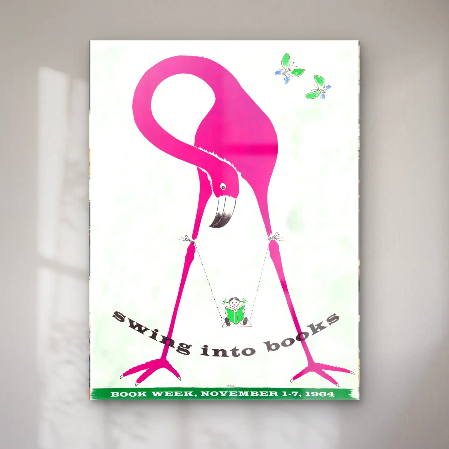Vintage Poster Flamingo – Pembe Tonlar cam tablo — Vintage Poster Flamingo – Pembe Tonlar — vintage poster flamingo