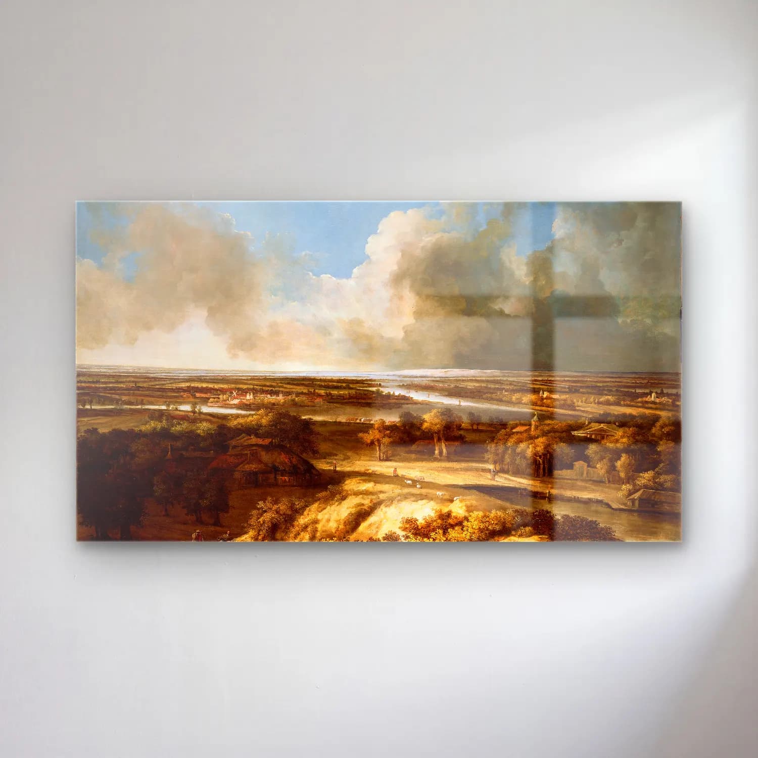 Philips Koninck – A Panoramic Landscape cam tablo — Philips Koninck – A Panoramic Landscape — yağlı boya kırda nehir
