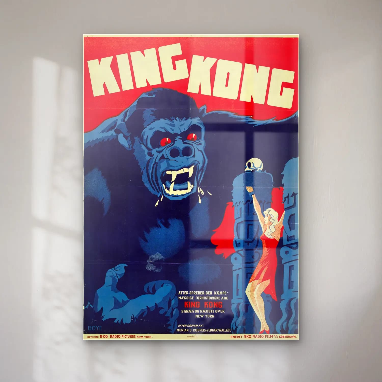 Vintage Poster Maymun – Kırmızı Tonlar cam tablo — Vintage Poster Maymun – Kırmızı Tonlar — vintage poster maymun