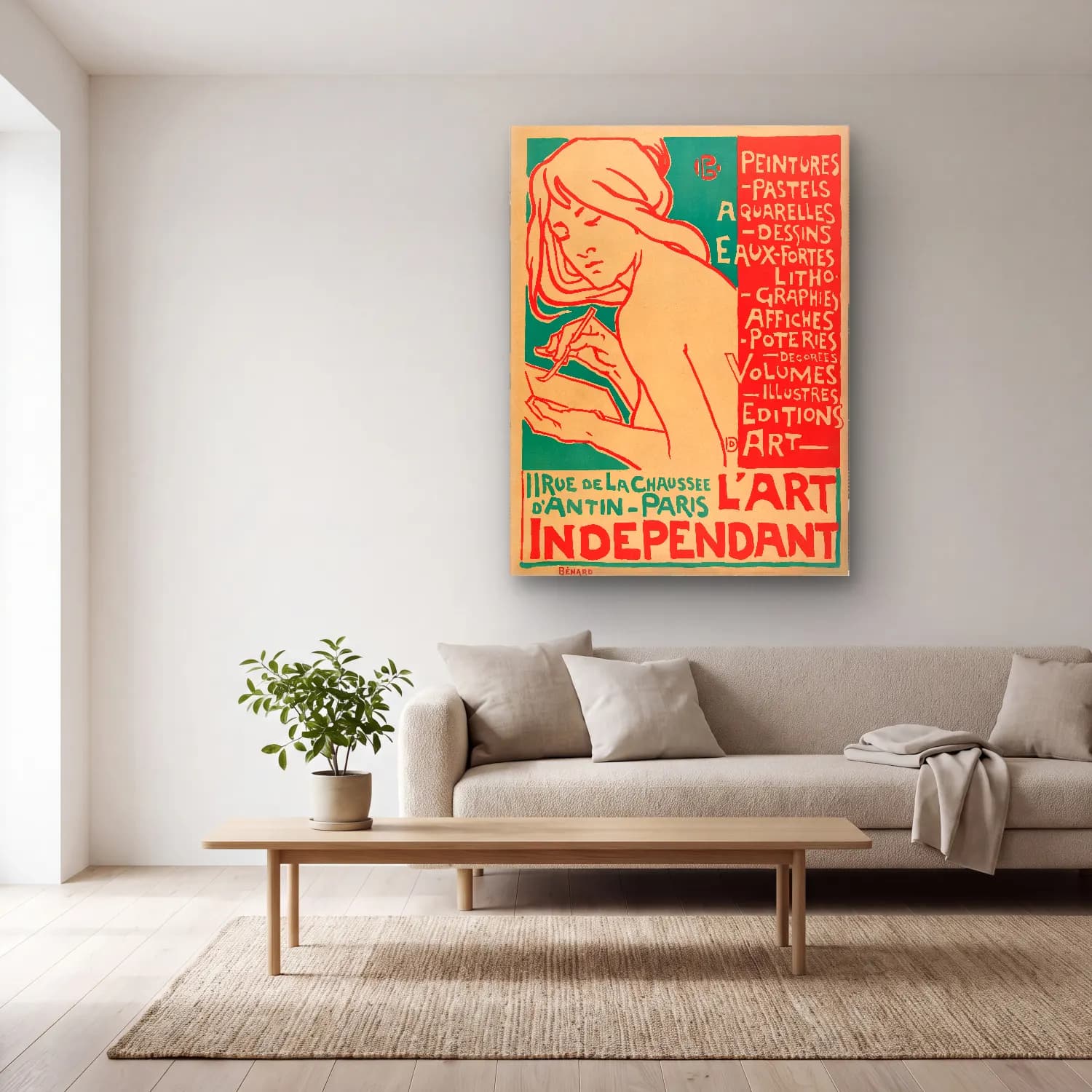 Vintage Poster Kitap Okuyan Kadın No. 26 cam tablo — açık renk salonda