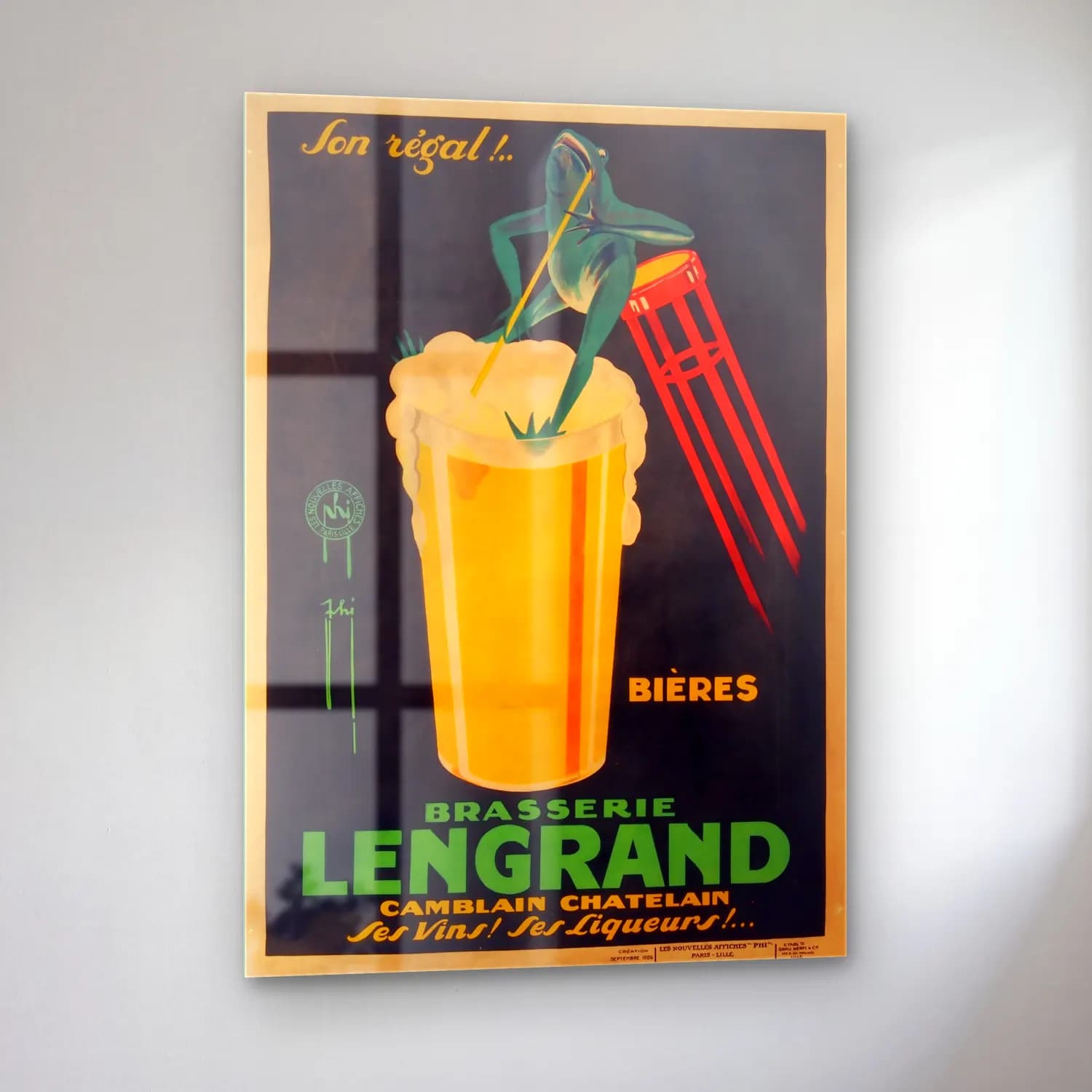 Vintage Poster Kokteyl No. 39 cam tablo — sol açıdan görünüm