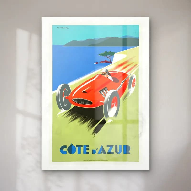 Vintage Poster Klasik Araba No. 6 cam tablo — Vintage Poster Klasik Araba No. 6 — vintage poster klasik araba