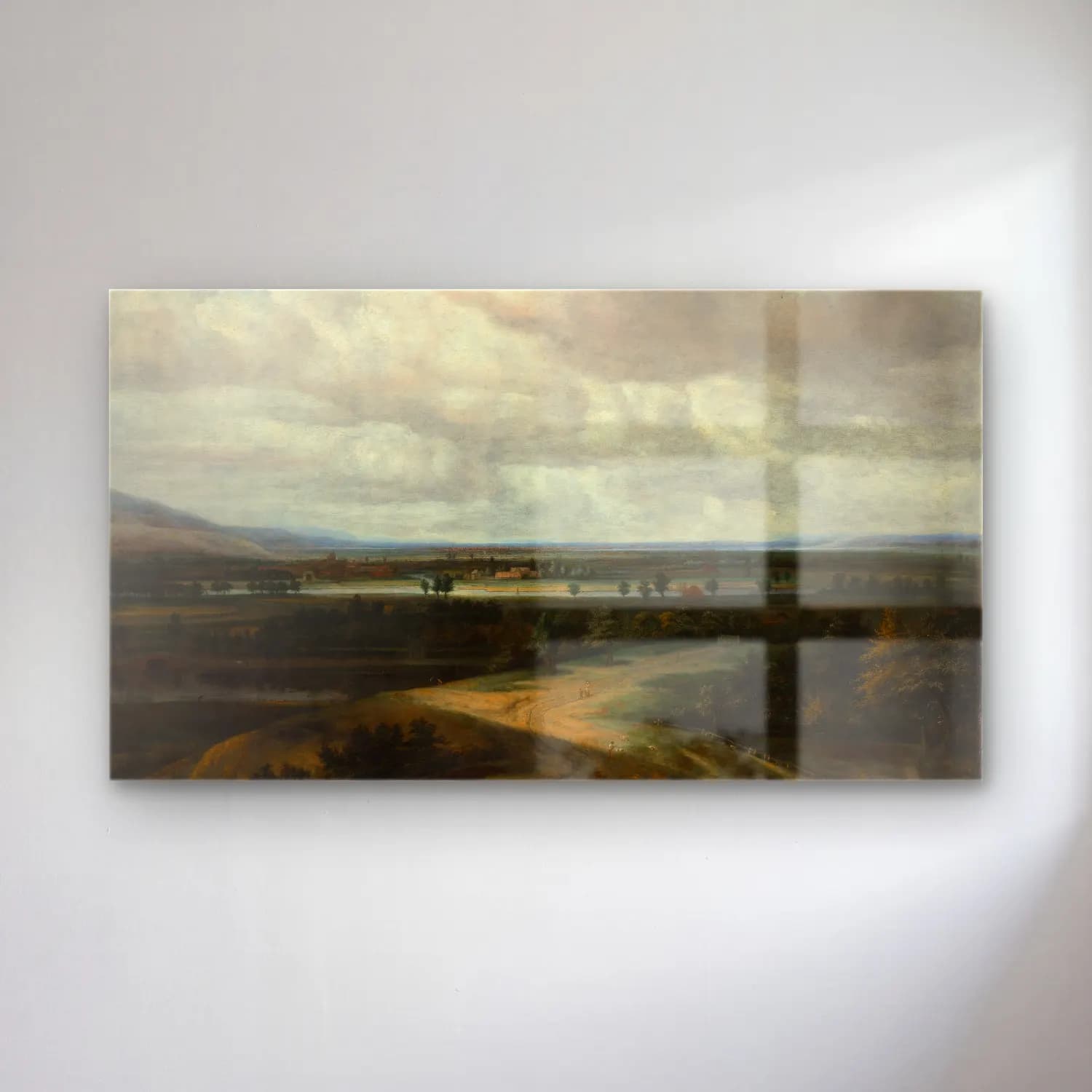 Philips Koninck – A Panoramic Landscape with a Country Estate (ca. 1649) cam tablo — Philips Koninck – A Panoramic Landscape with a Country Estate (ca. 1649) — yağlı boya kırda nehir