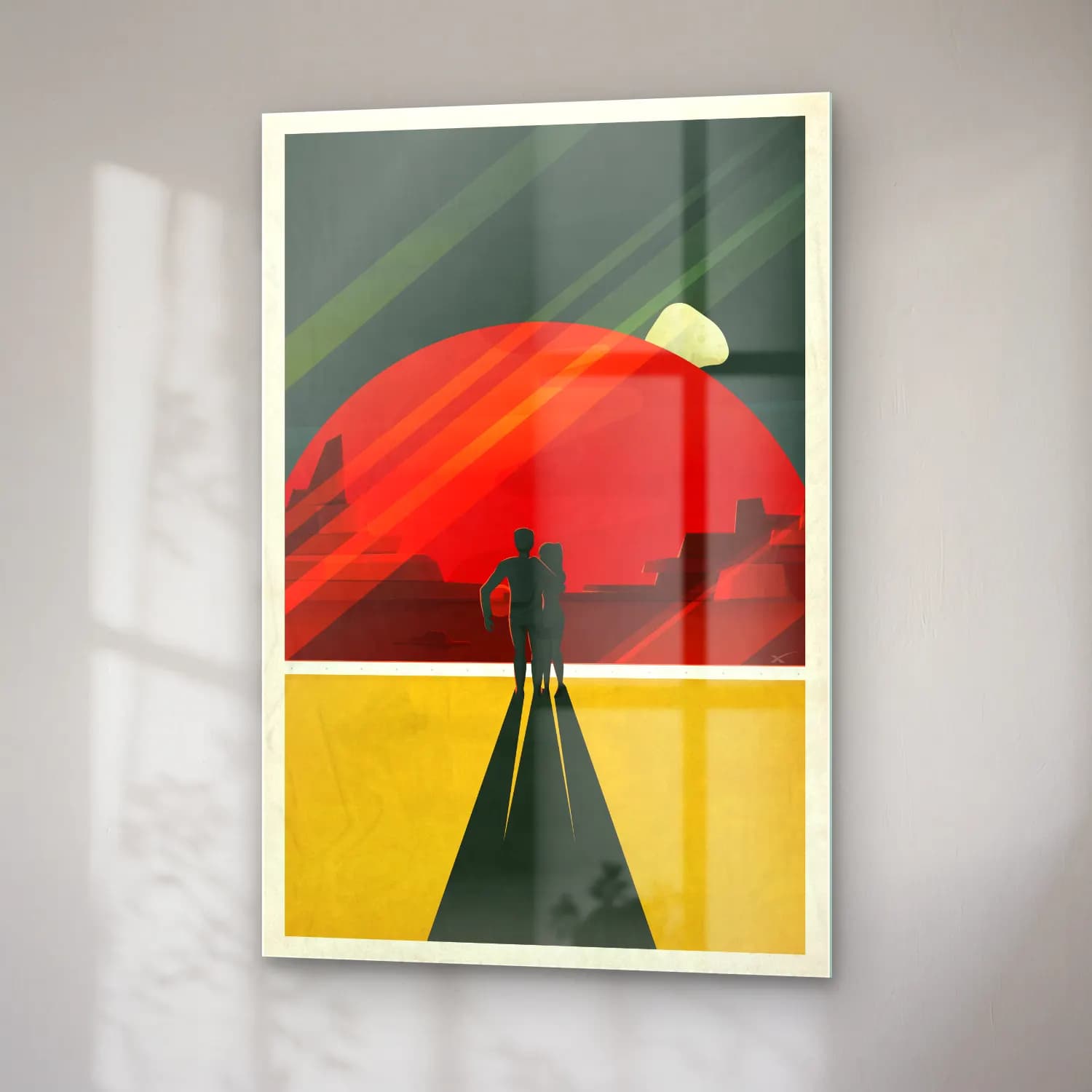 Vintage Poster Astronot No. 7 cam tablo — sağ açıdan görünüm
