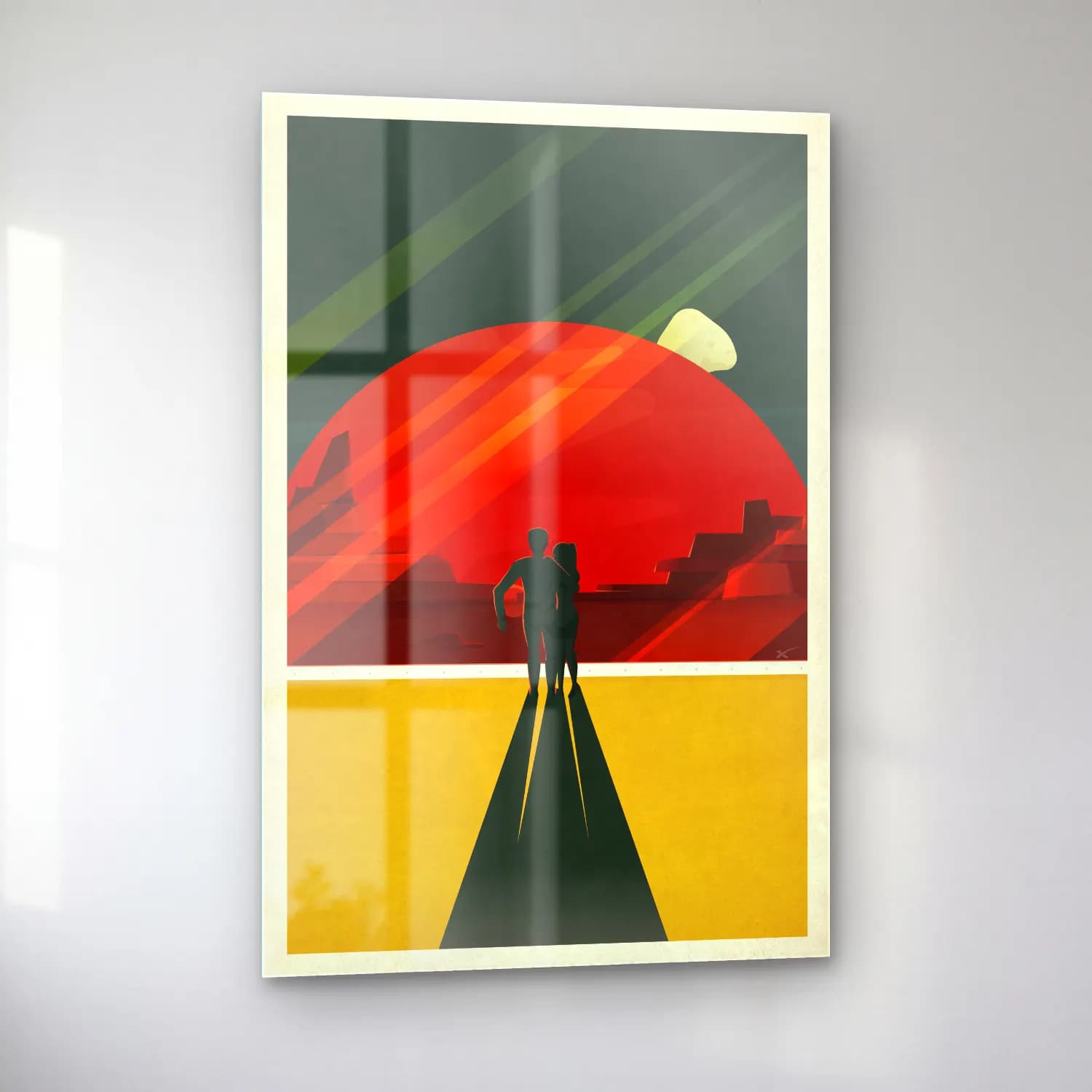 Vintage Poster Astronot No. 7 cam tablo — sol açıdan görünüm