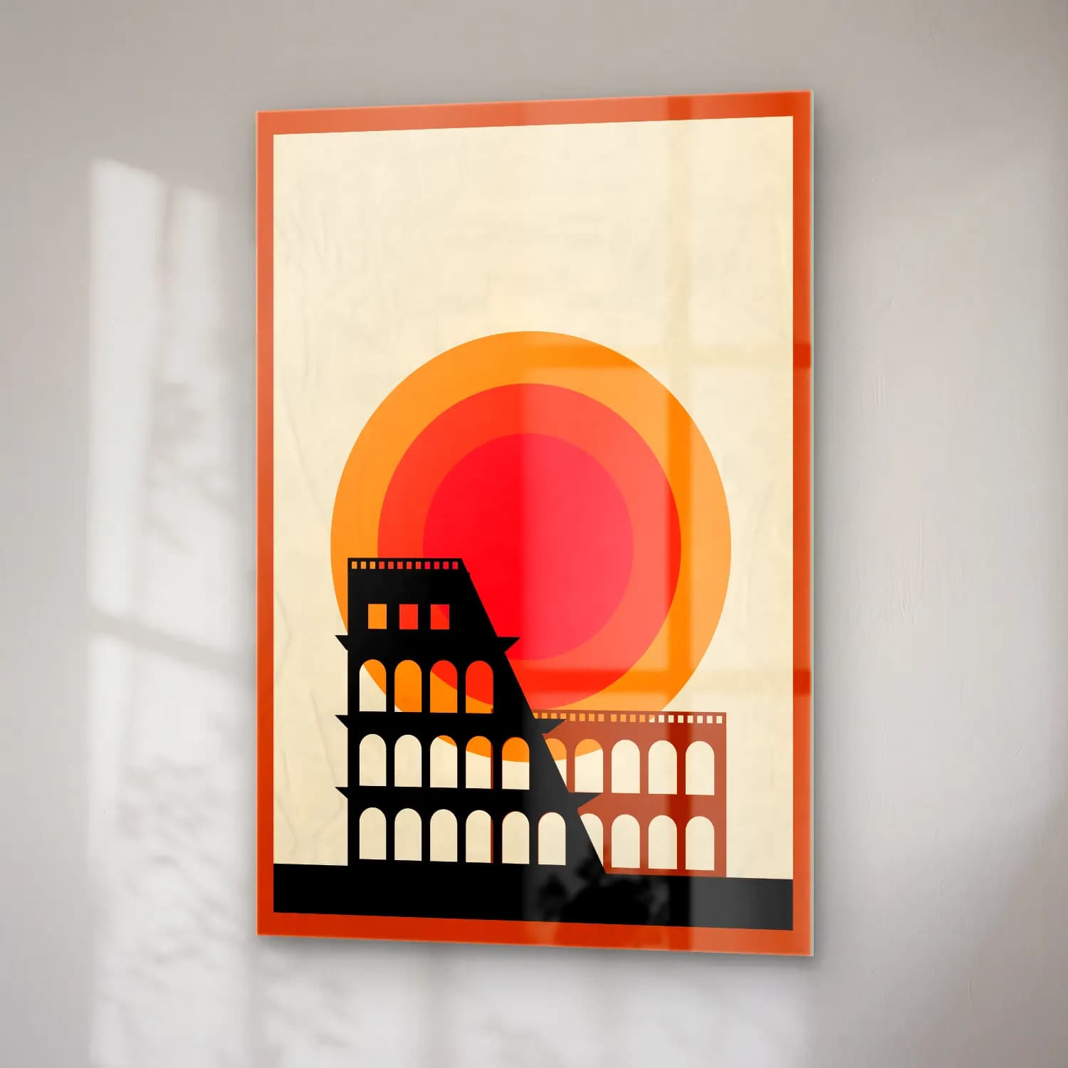 Vintage Poster Roma No. 3 cam tablo — sağ açıdan görünüm