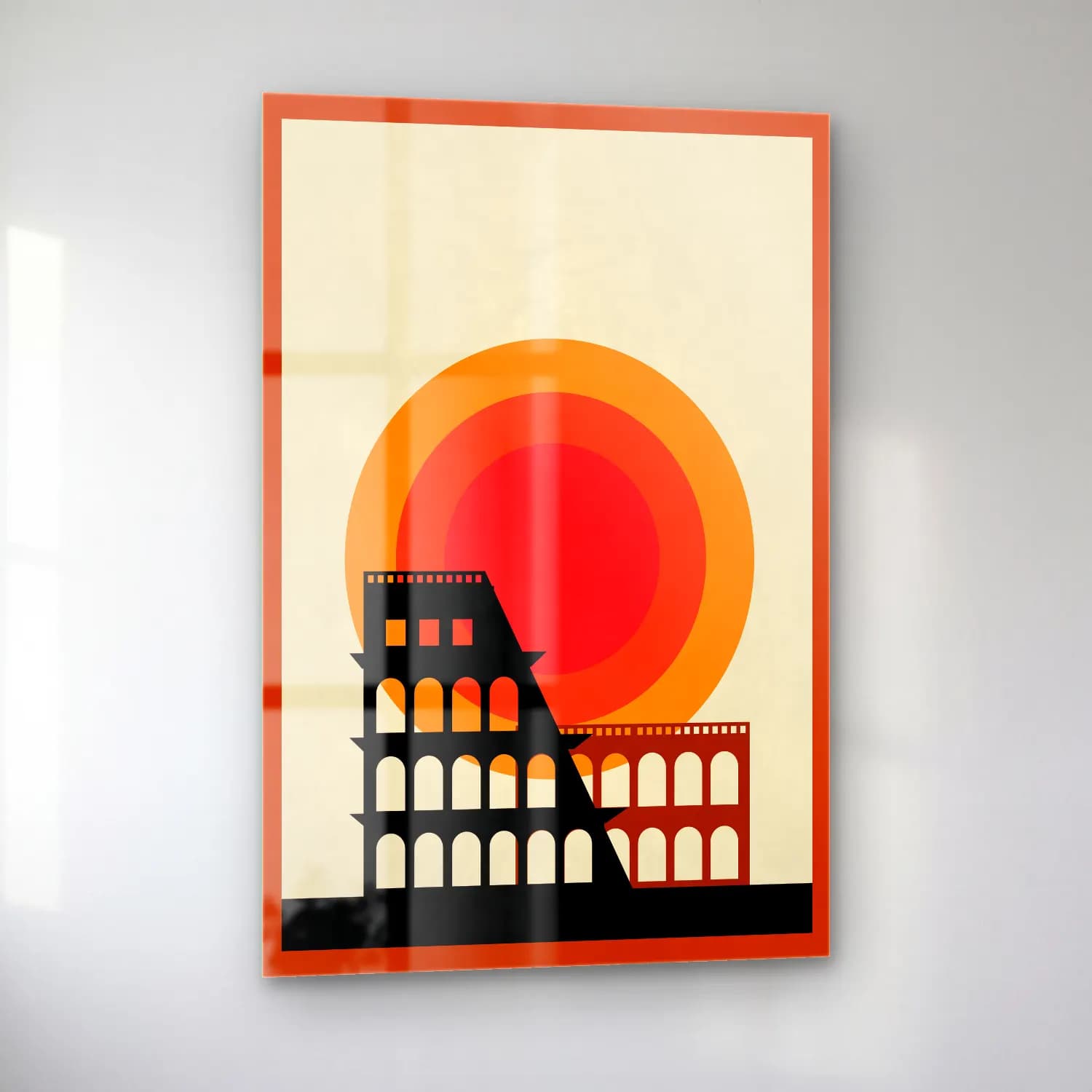 Vintage Poster Roma No. 3 cam tablo — sol açıdan görünüm