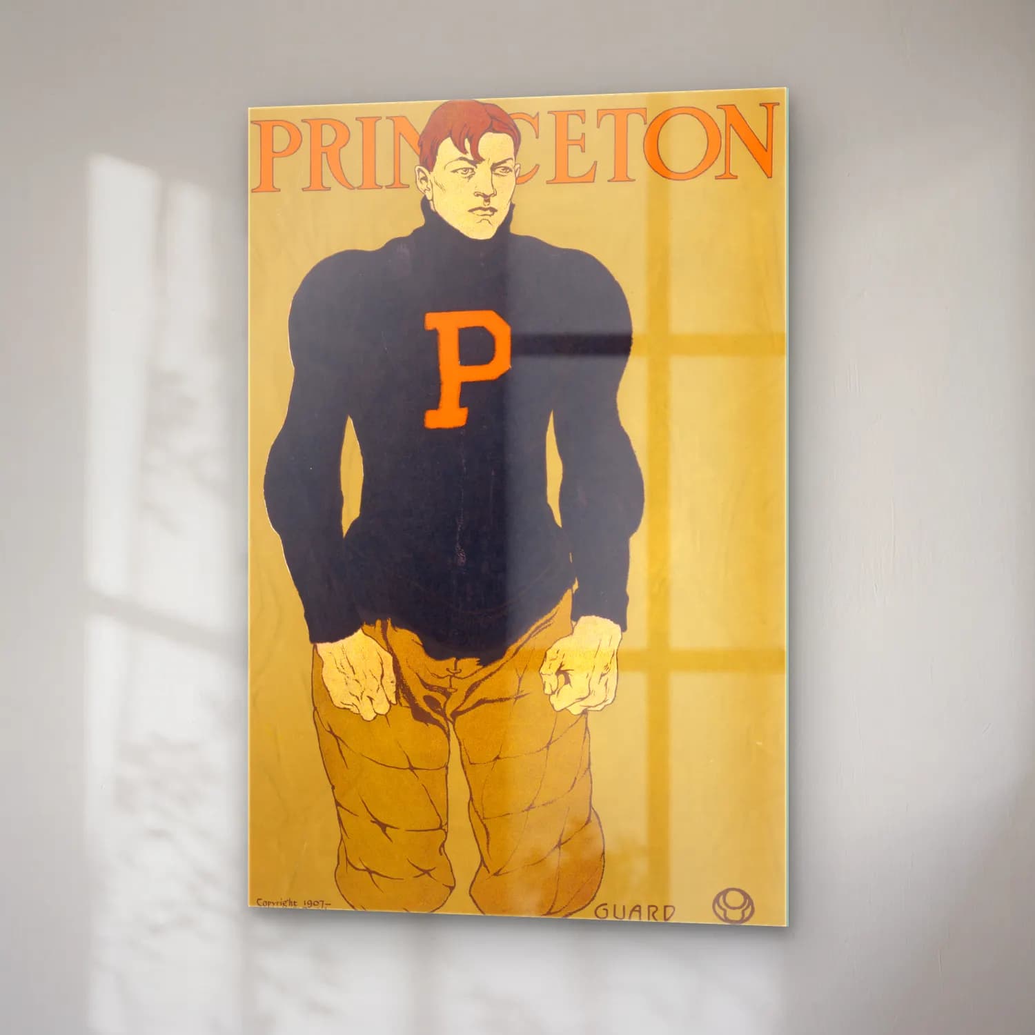 Vintage Poster Erkek Portresi No. 35 cam tablo — sağ açıdan görünüm