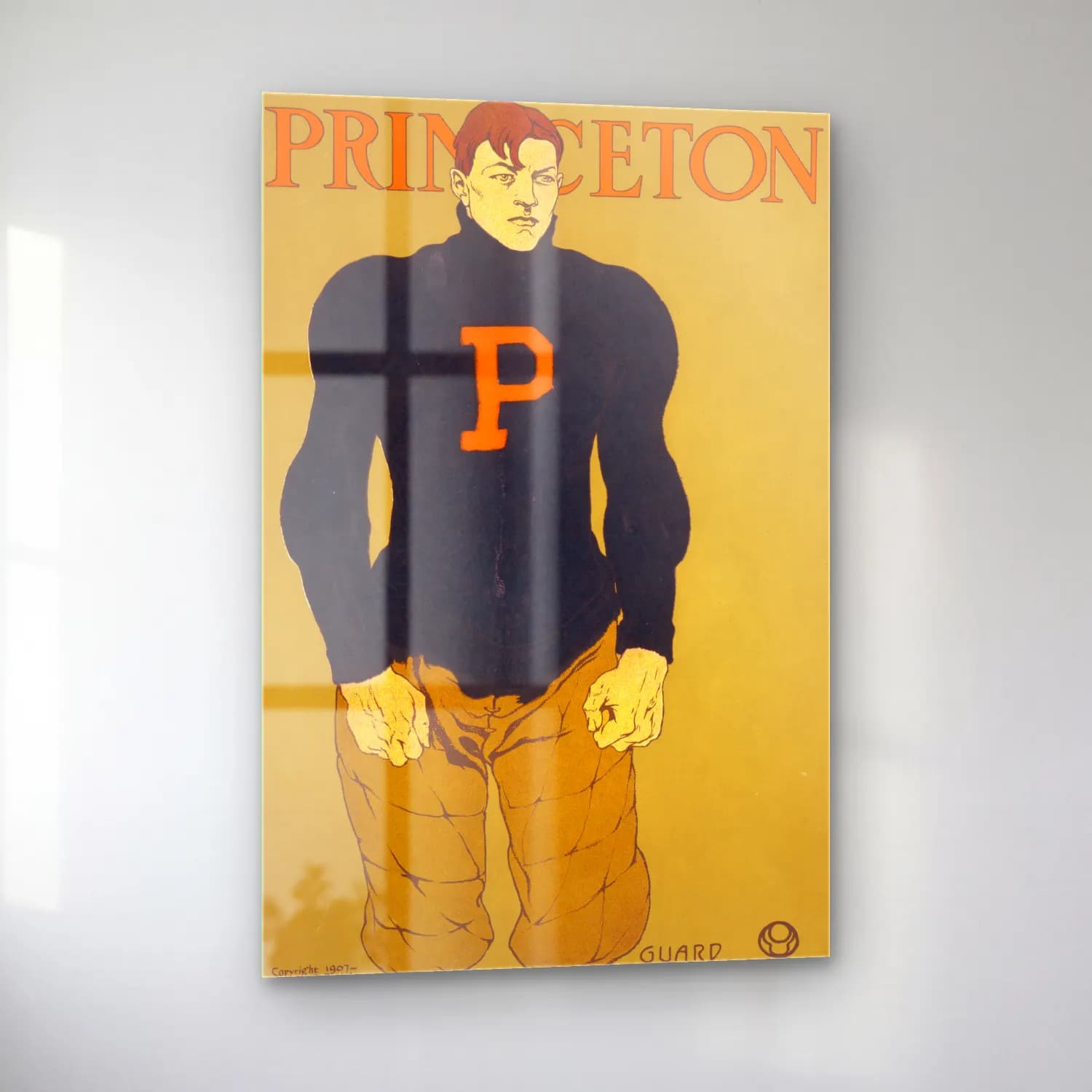 Vintage Poster Erkek Portresi No. 35 cam tablo — sol açıdan görünüm