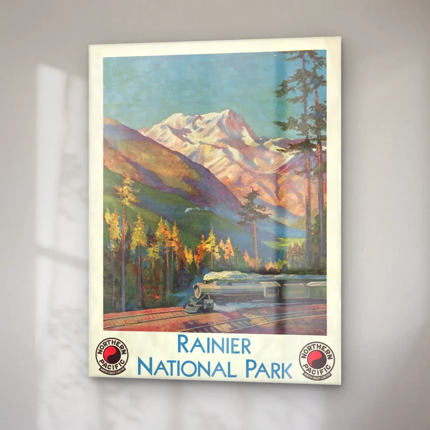 Vintage Poster Tren No. 8 cam tablo — sağ açıdan görünüm