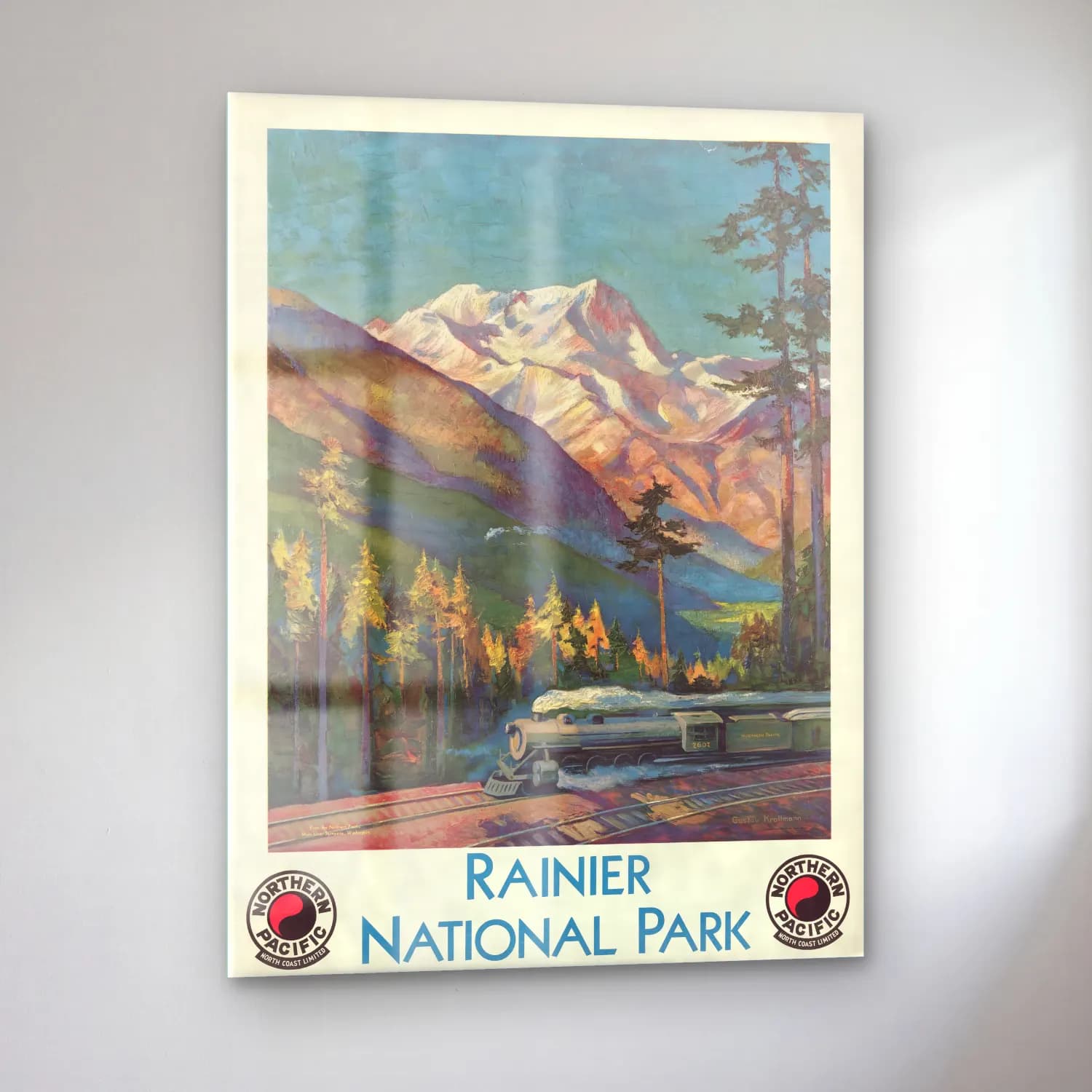 Vintage Poster Tren No. 8 cam tablo — sol açıdan görünüm
