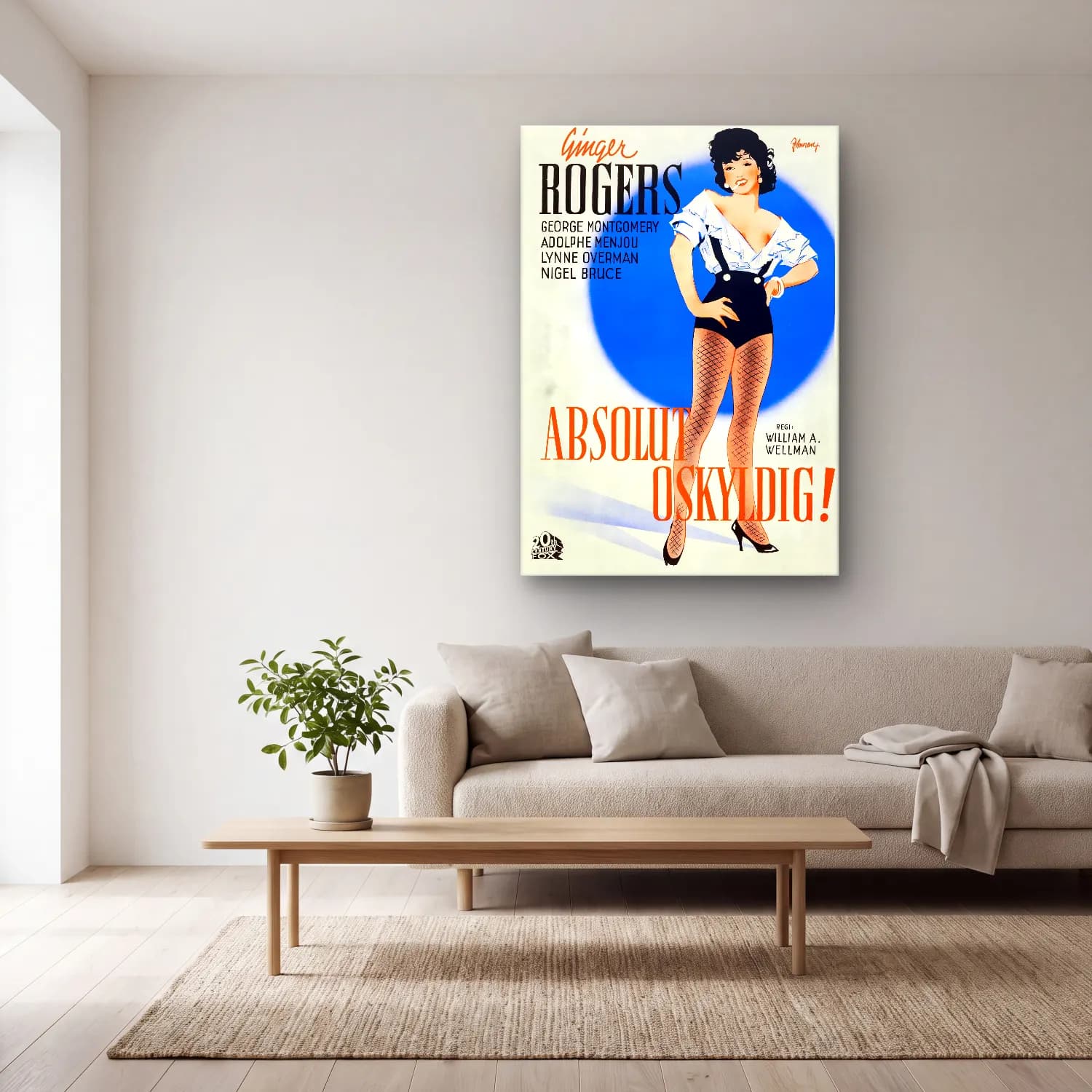 Vintage Poster Moda İllüstrasyonu No. 10 cam tablo — açık renk salonda