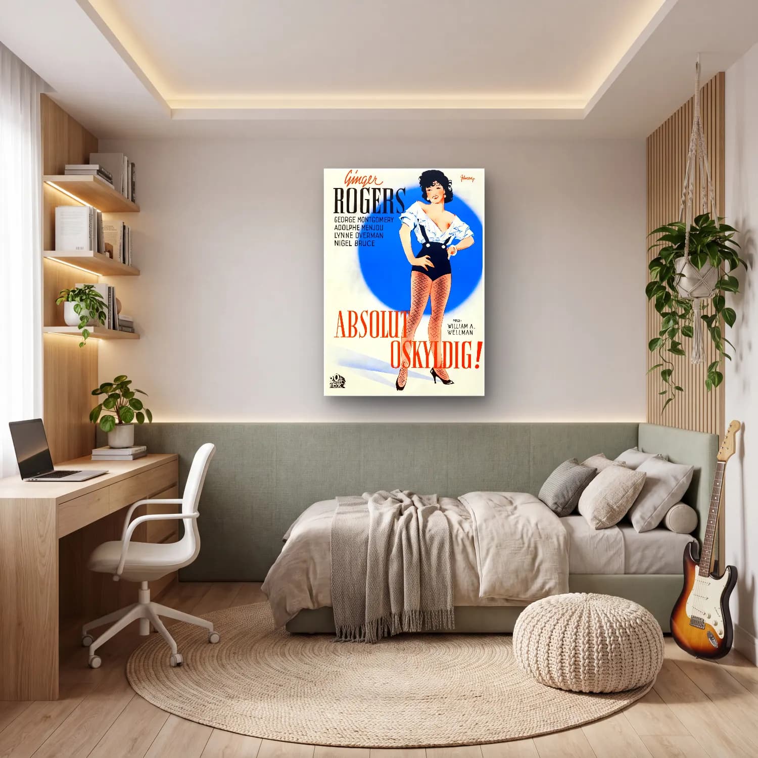 Vintage Poster Moda İllüstrasyonu No. 10 cam tablo — genç odasında