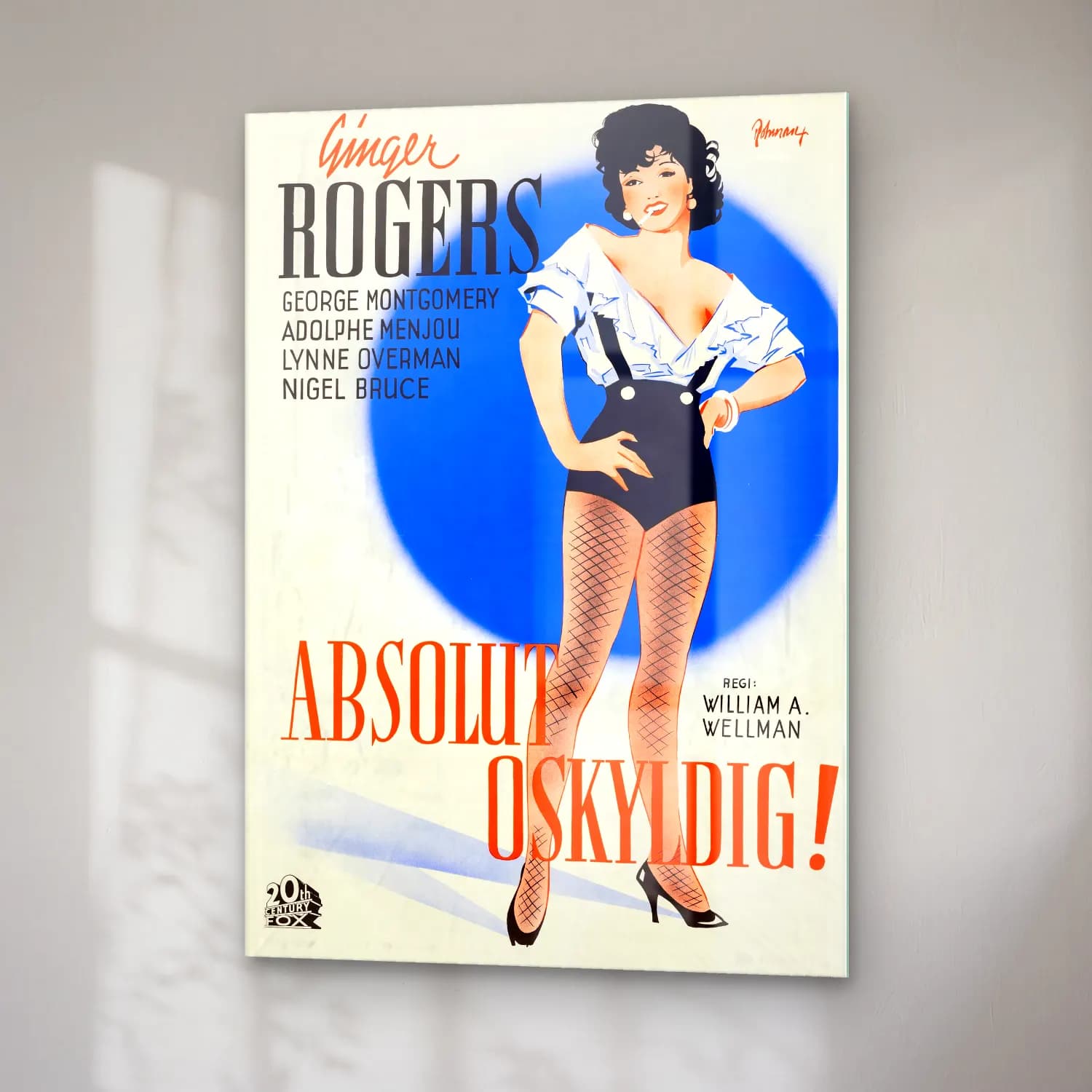 Vintage Poster Moda İllüstrasyonu No. 10 cam tablo — sağ açıdan görünüm