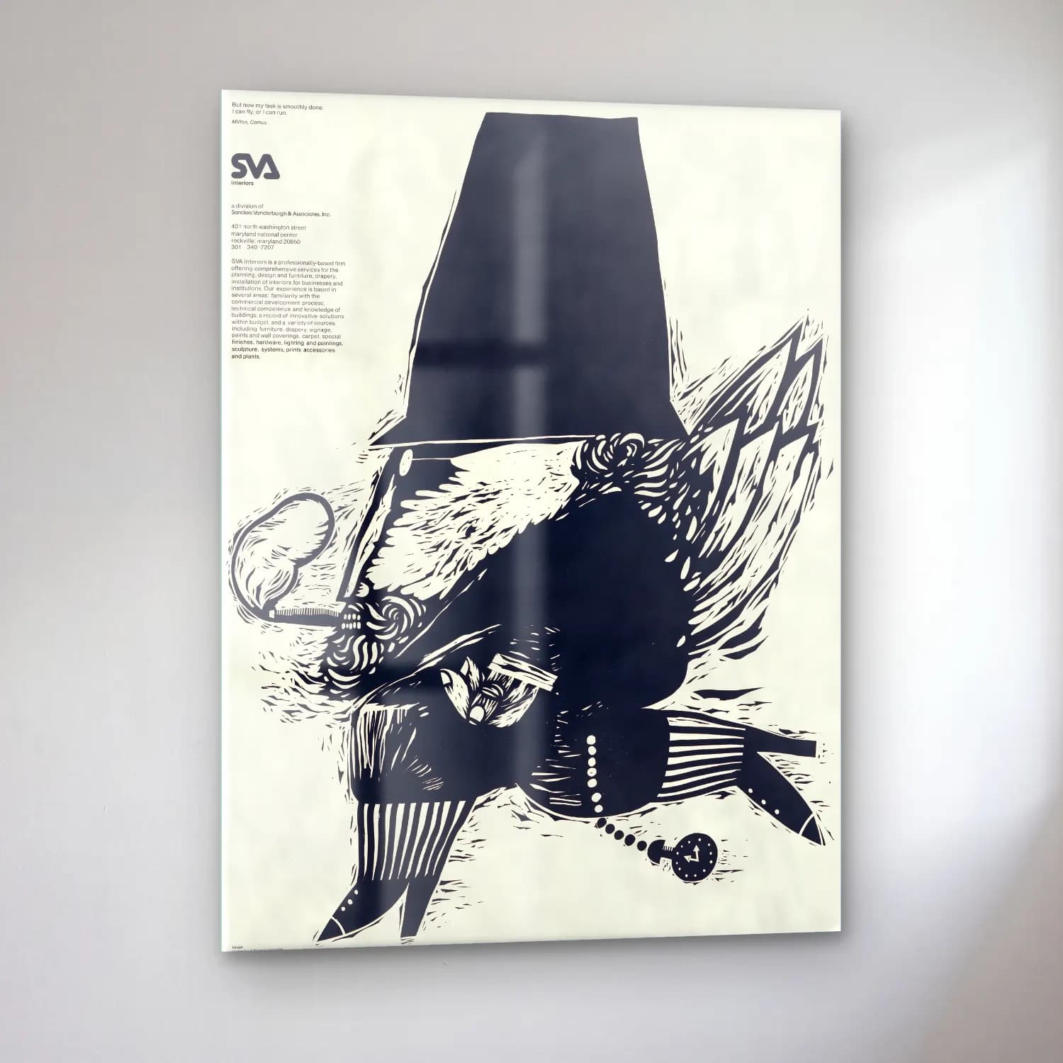 Vintage Poster Şövalye No. 17 cam tablo — sol açıdan görünüm