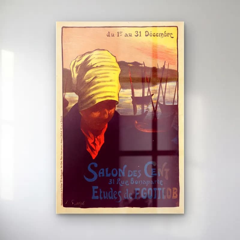 Vintage Poster Şapkalı Kadın No. 28 cam tablo — Vintage Poster Şapkalı Kadın No. 28 — vintage poster şapkalı kadın
