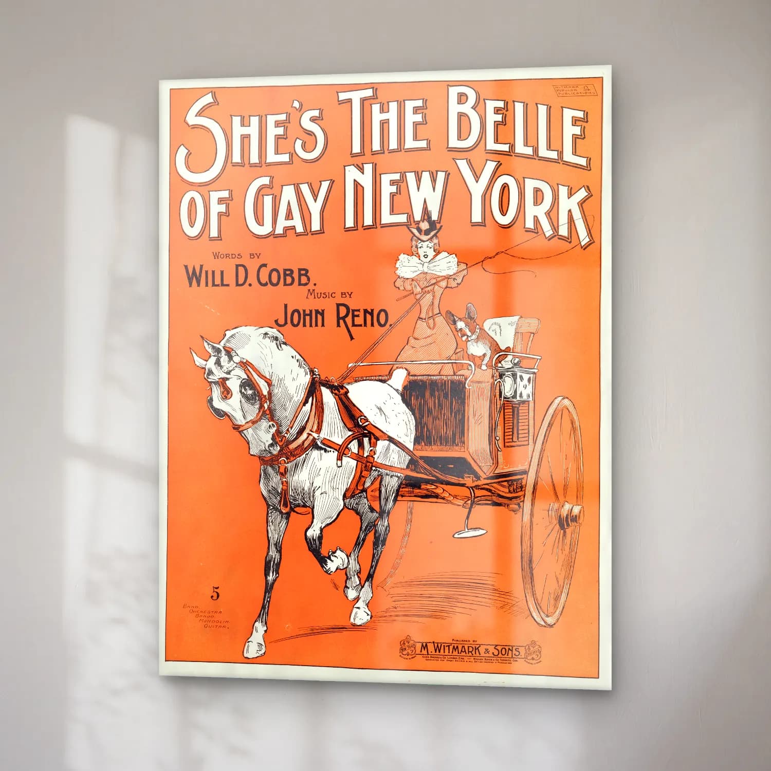 Vintage Poster Atlı No. 11 cam tablo — sağ açıdan görünüm