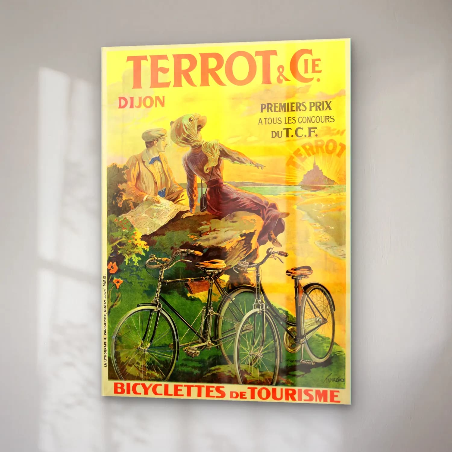 Vintage Poster Bisiklet No. 10 cam tablo — sağ açıdan görünüm
